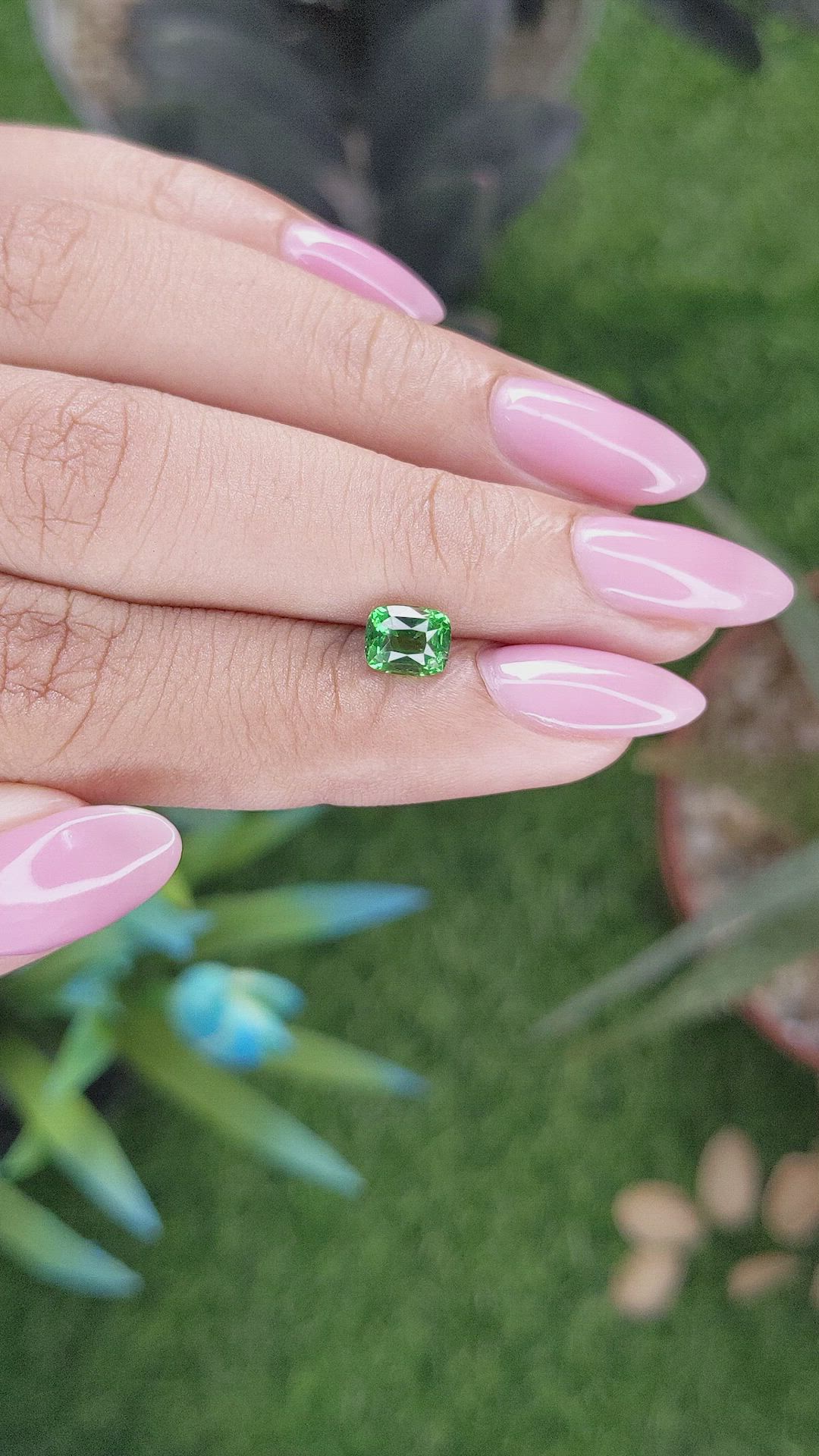 1.03 Ct. Tsavorite Garnet from Tanzania Size Video