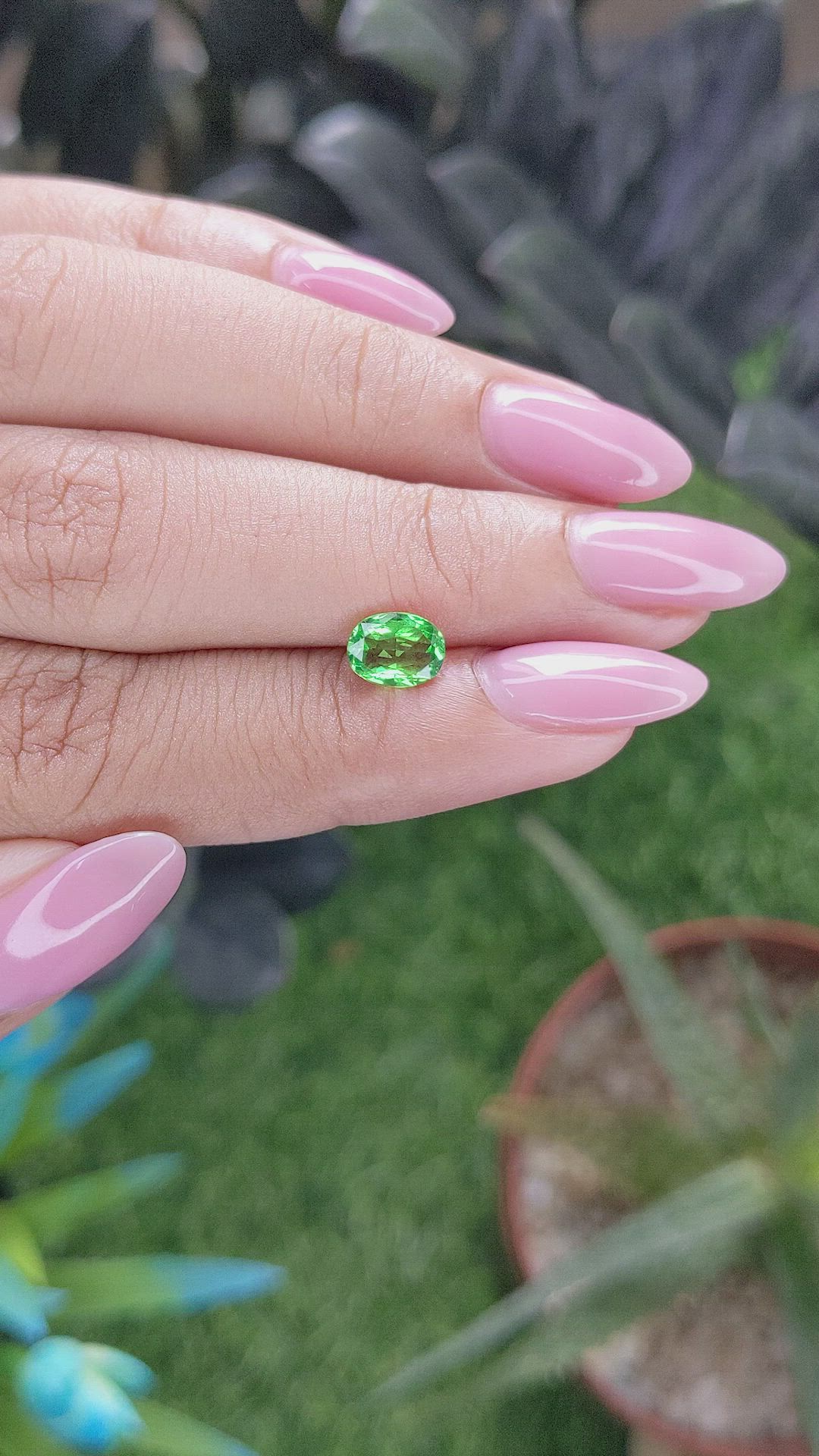 1.05 Ct. Tsavorite Garnet from Tanzania Size Video