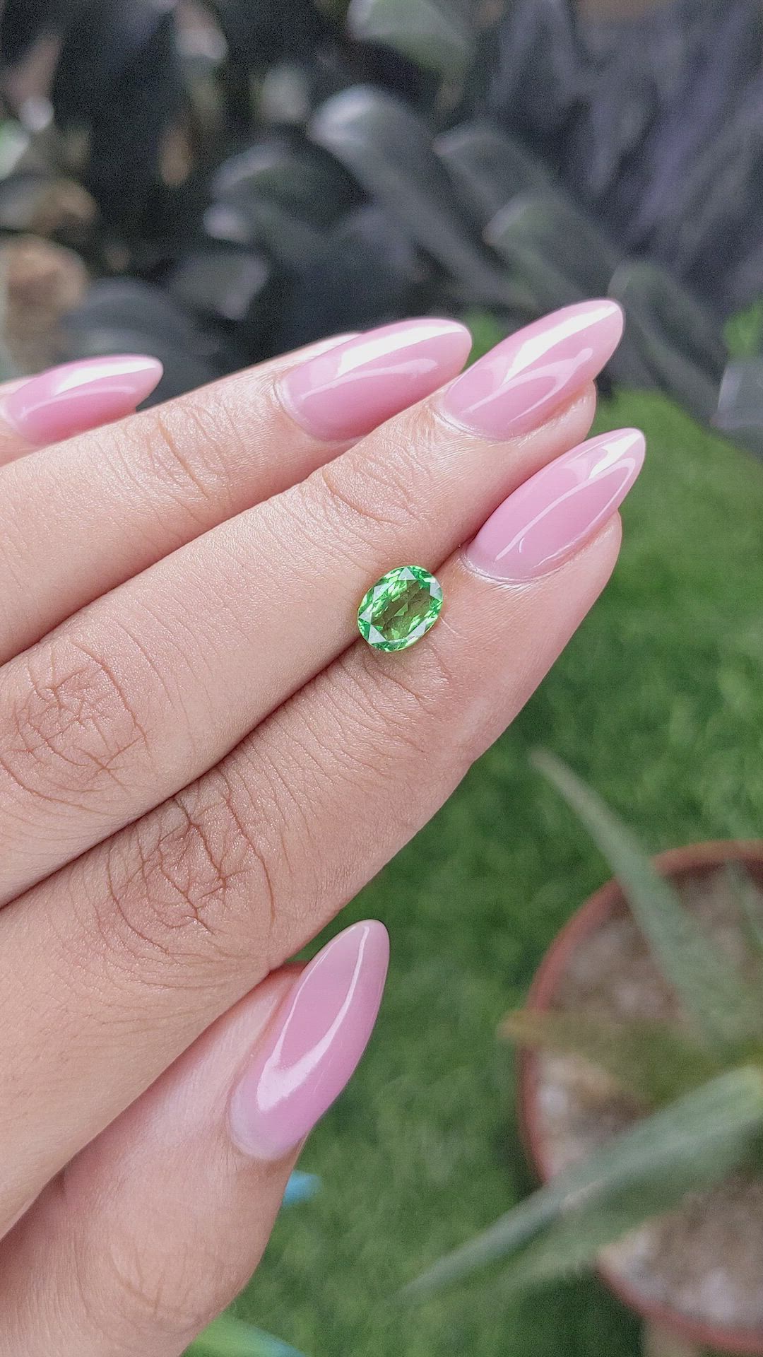 1.05 Ct. Tsavorite Garnet from Tanzania Size Video