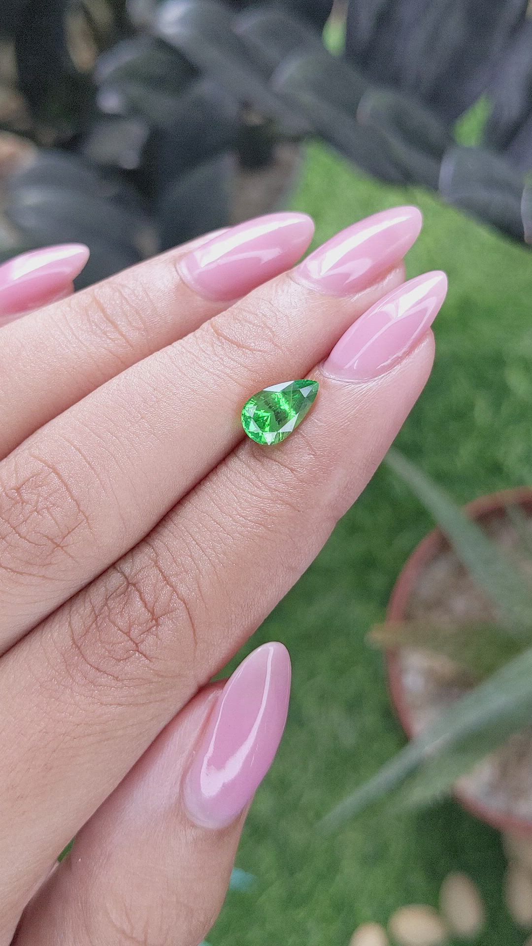 1.36 Ct. Tsavorite Garnet from Tanzania Size Video