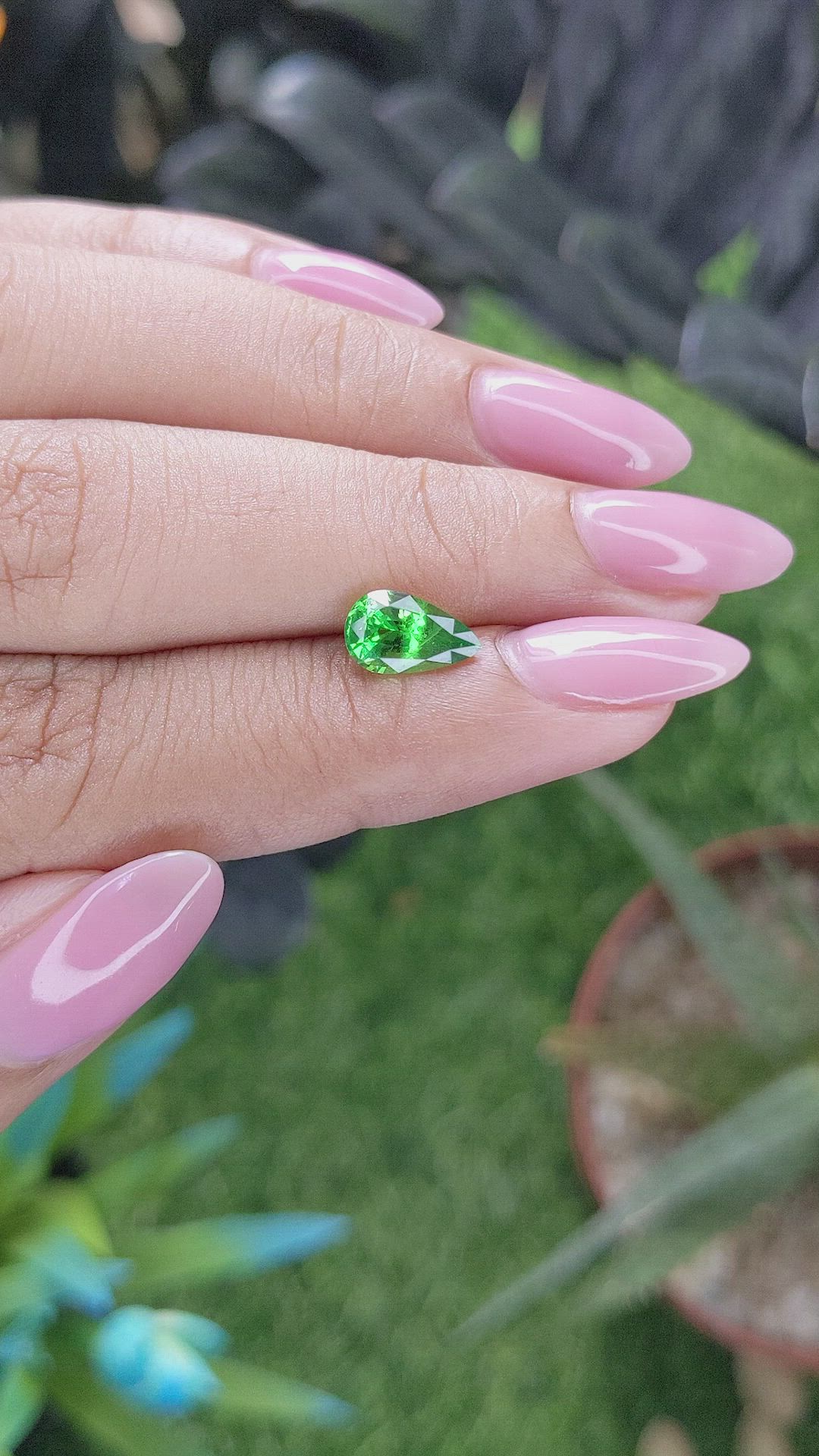 1.36 Ct. Tsavorite Garnet from Tanzania Size Video