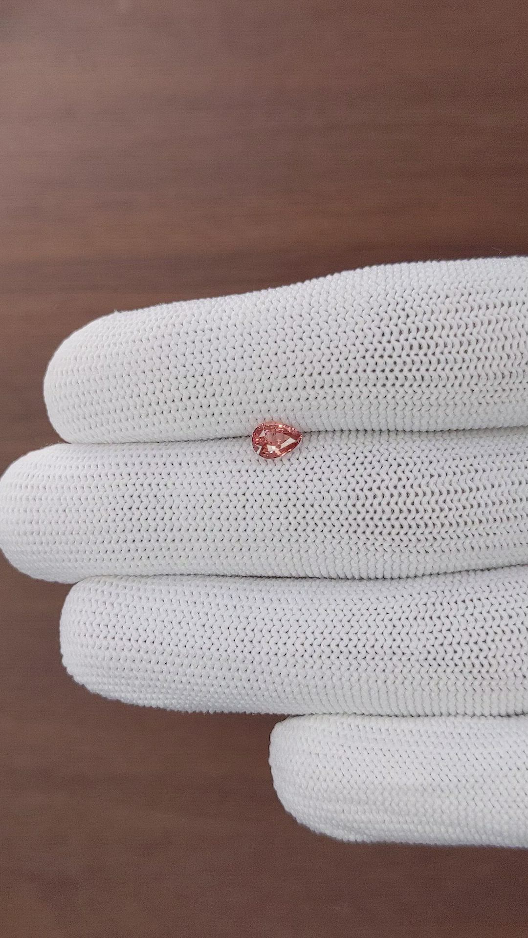 0.55 Ct. Reddish Orange Spessartite Garnet from Tanzania Size Video