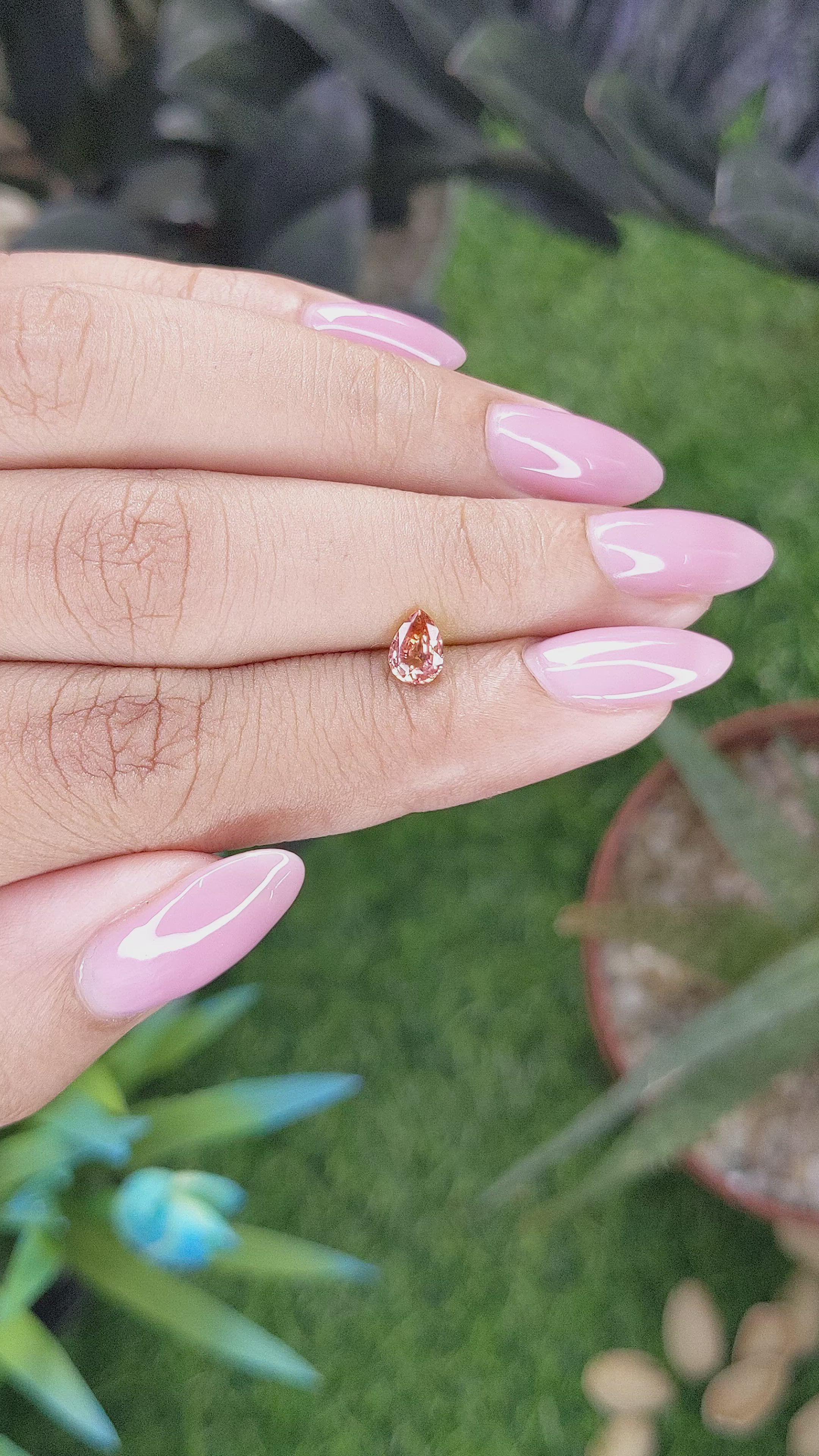 0.55 Ct. Reddish Orange Spessartite Garnet from Tanzania Size Video