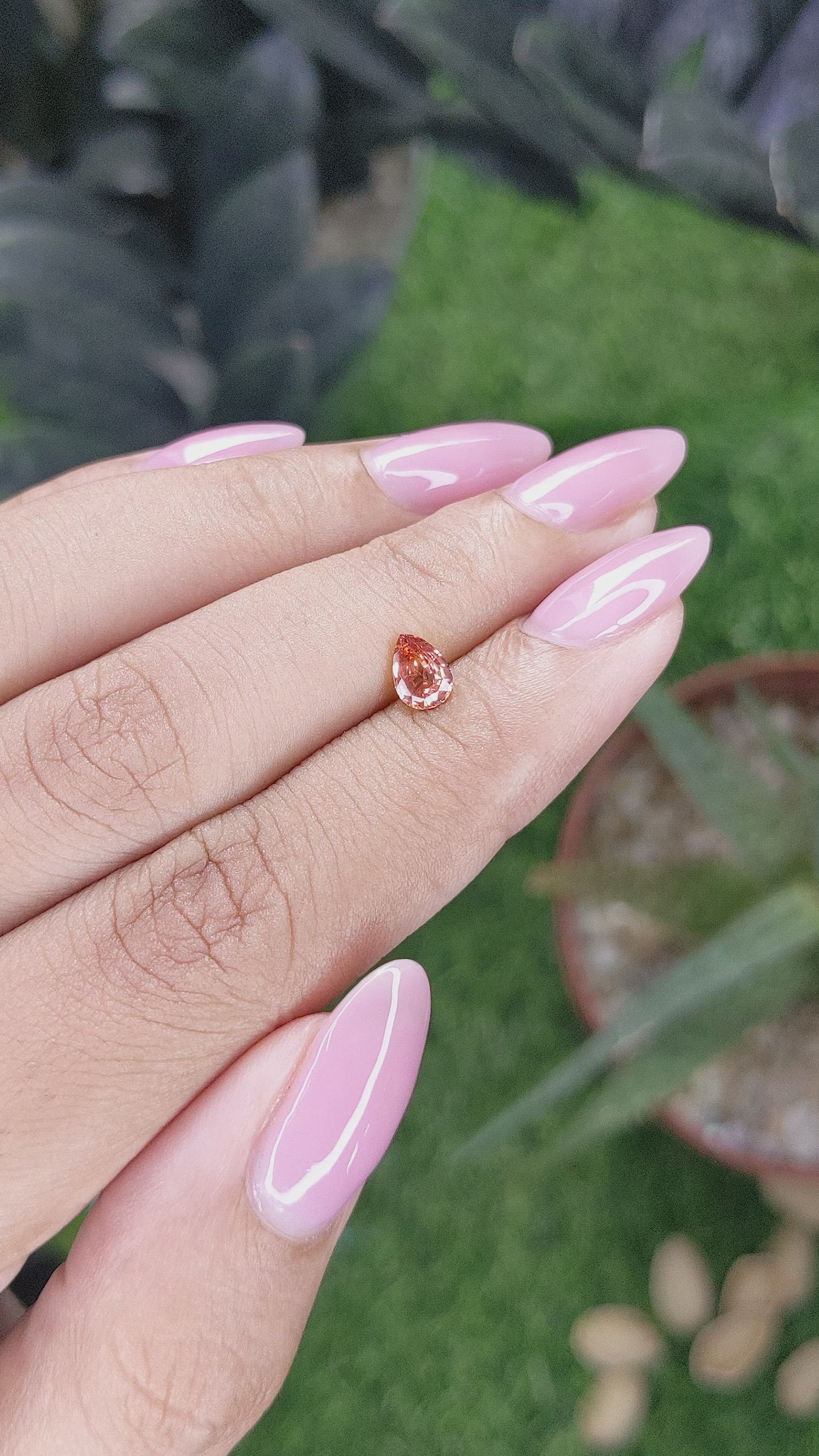 0.55 Ct. Reddish Orange Spessartite Garnet from Tanzania Size Video