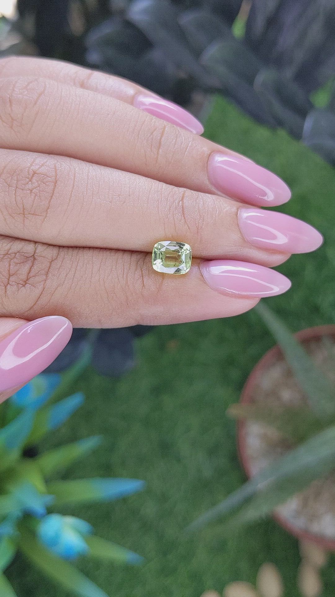 1.63 Ct. Yellowish Green Chrysoberyl from Tanzania Size Video