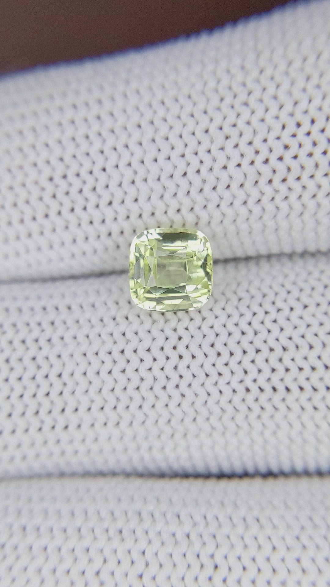 1.79 Ct. Yellowish Green Chrysoberyl from Tanzania Size Video