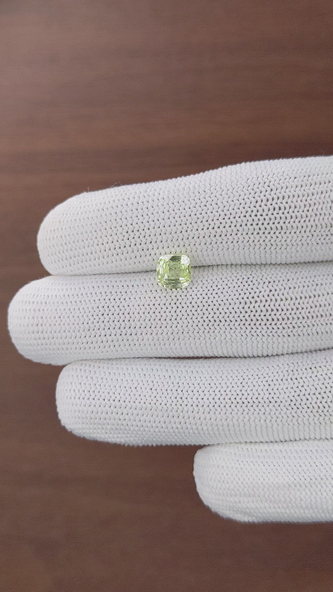 1.79 Ct. Yellowish Green Chrysoberyl from Tanzania Size Video
