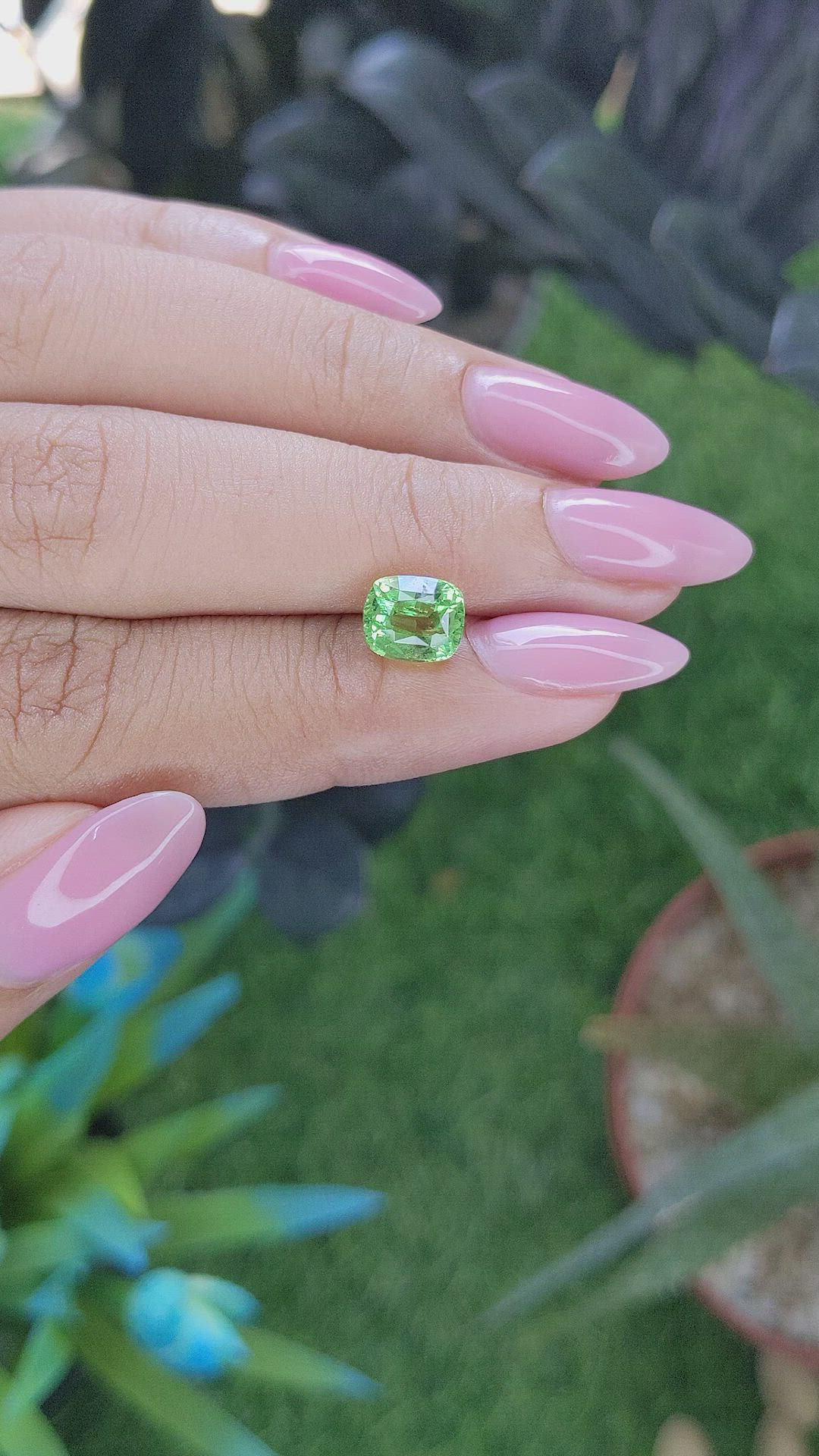 2.05 Ct. Green Grossular Garnet from Tanzania Size Video