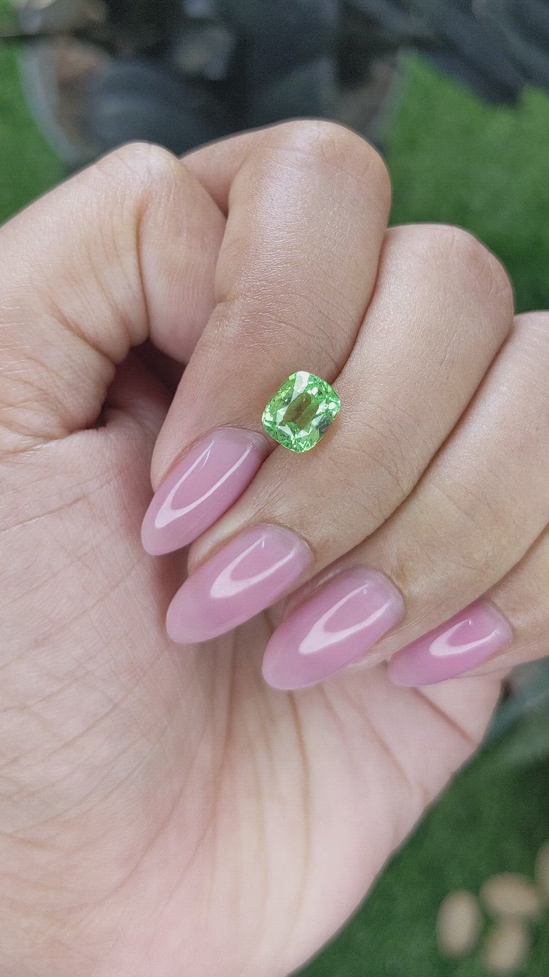 2.05 Ct. Green Grossular Garnet from Tanzania Size Video