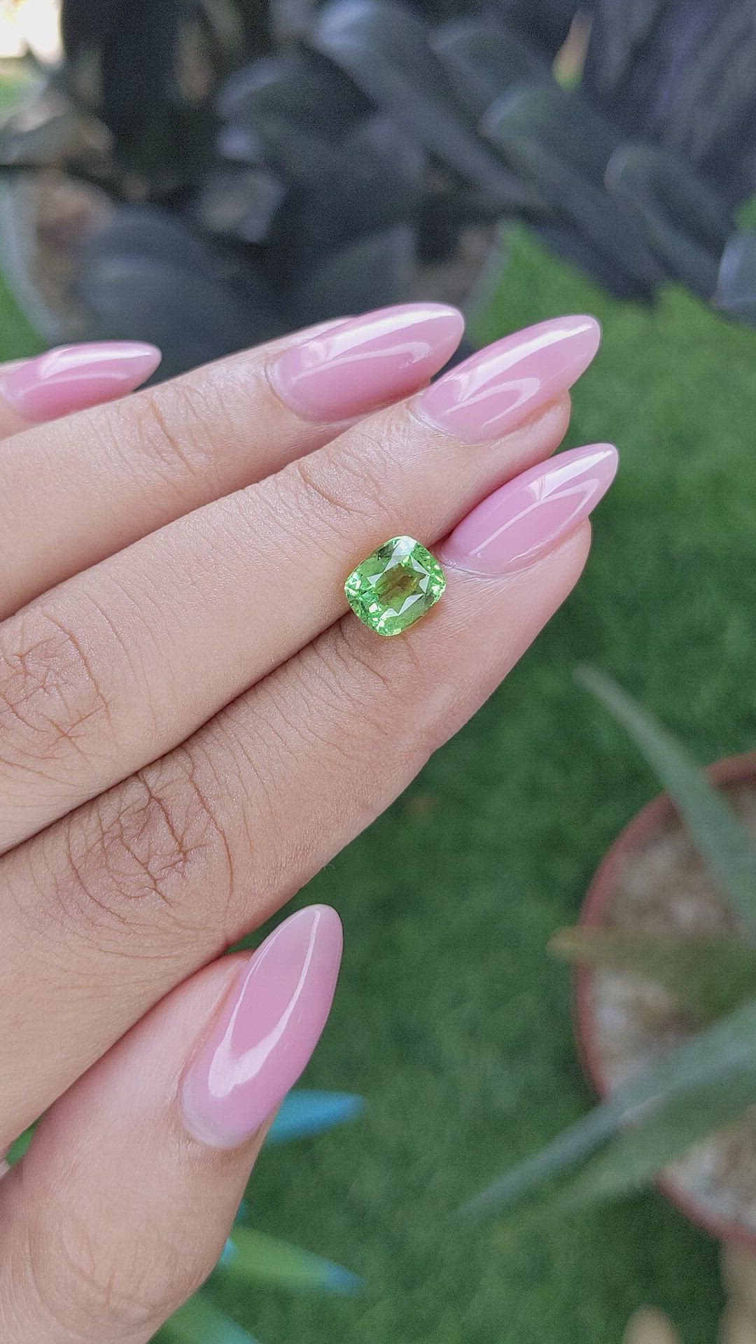 2.05 Ct. Green Grossular Garnet from Tanzania Size Video