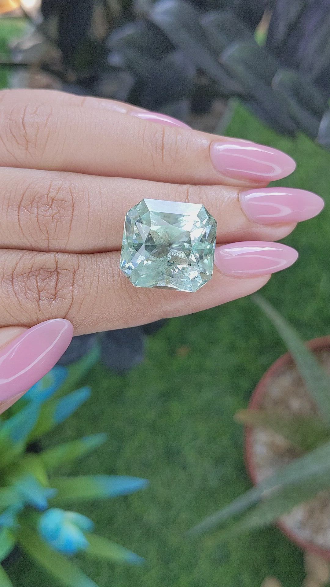23.32 Ct. Bluish Green Aquamarine from Tanzania Size Video