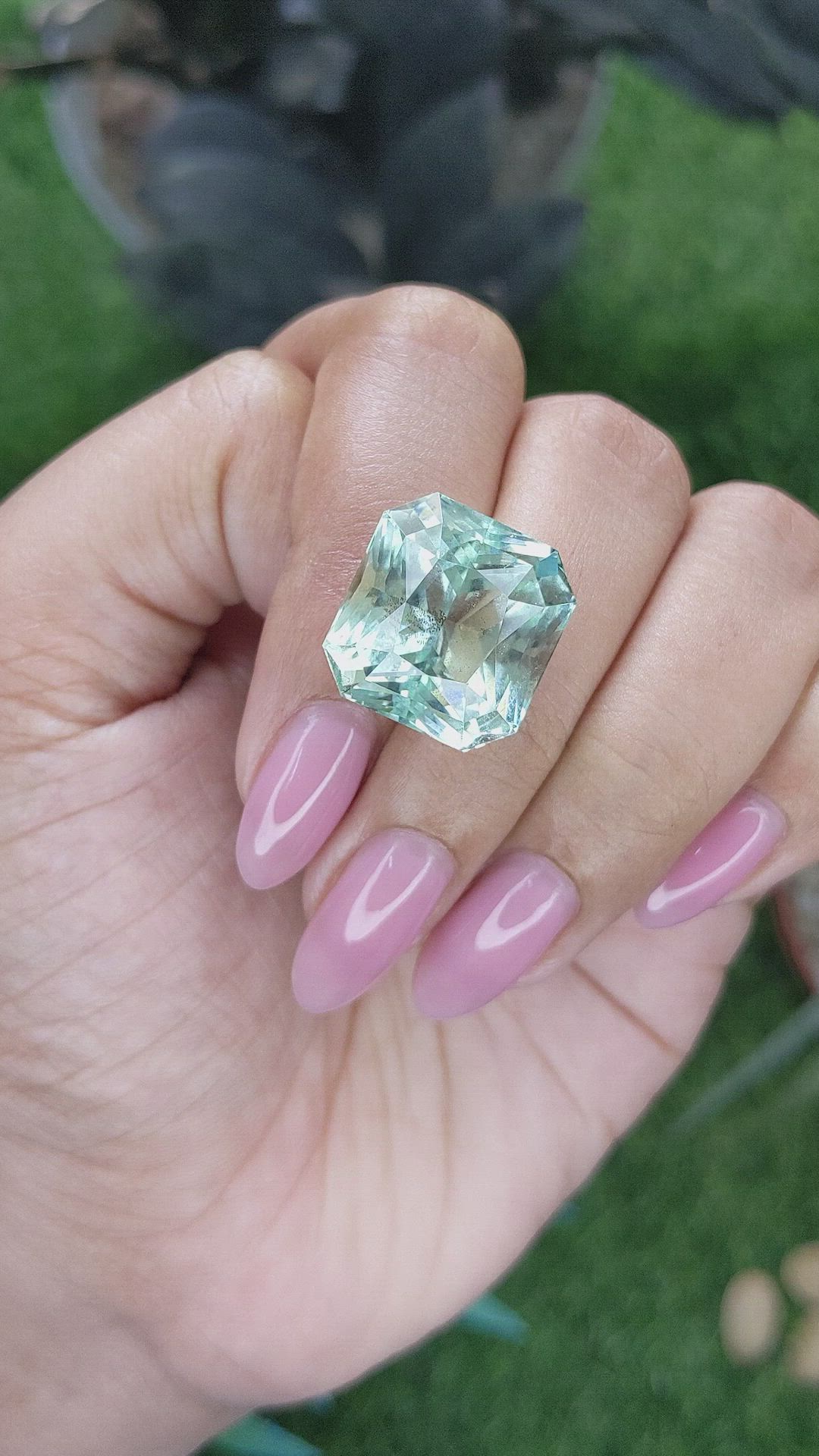 23.32 Ct. Bluish Green Aquamarine from Tanzania Size Video