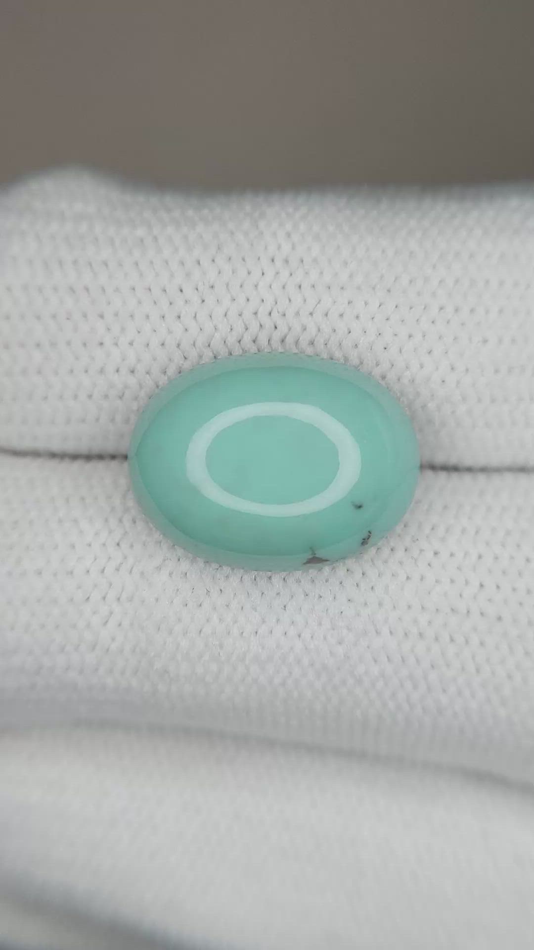 7.21 Ct. Greenish Blue Cabochon Turquoise from Persia(Iran) Size Video