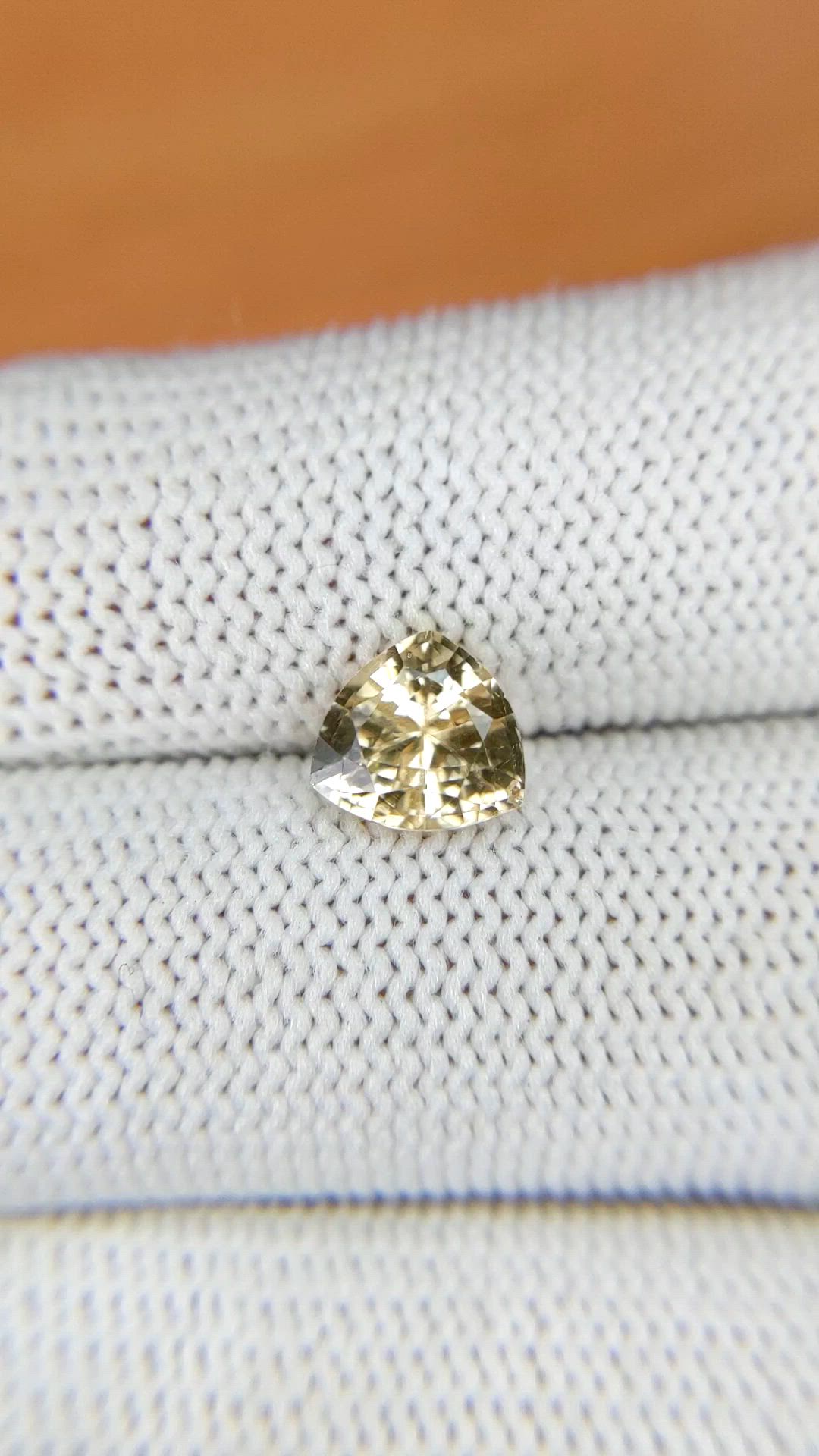1.75 Ct. Yellow Sinhalite from Ceylon (Sri Lanka) Size Video