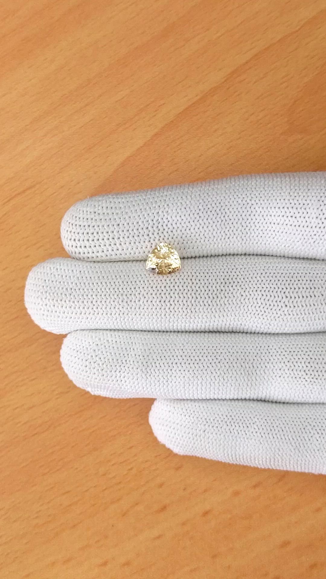 1.75 Ct. Yellow Sinhalite from Ceylon (Sri Lanka) Size Video