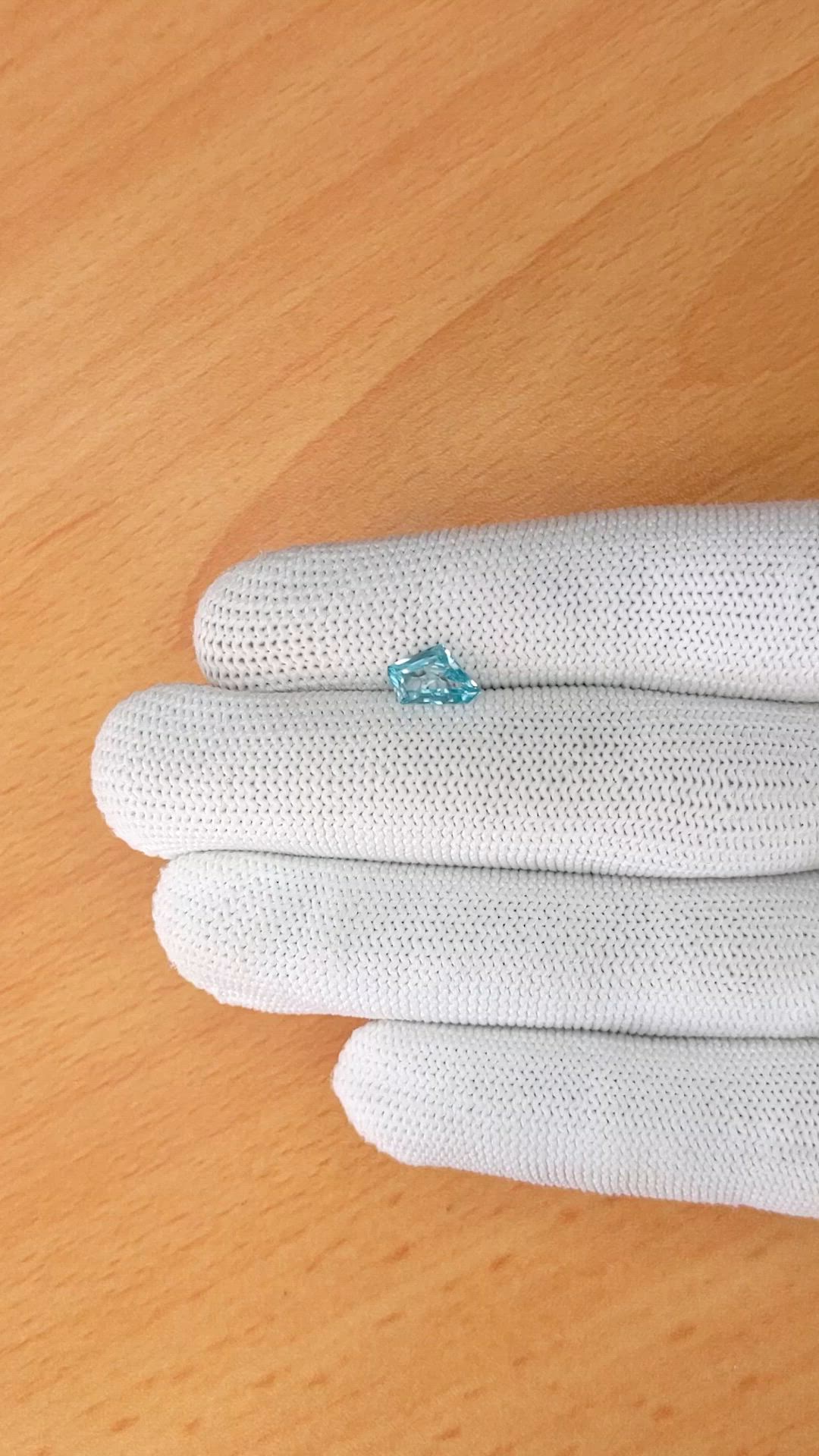 1.29 Ct. Greenish Blue Zircon from Ceylon (Sri Lanka) Size Video