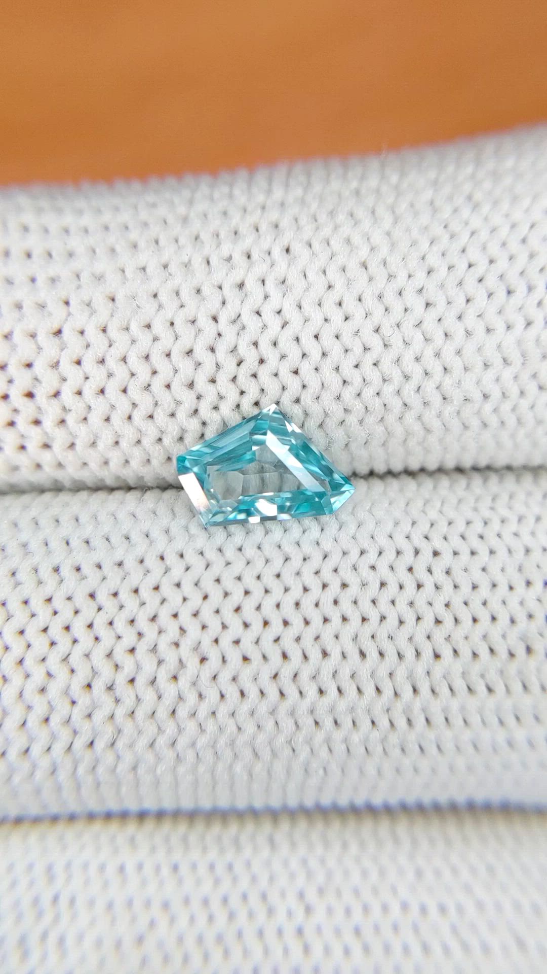 1.29 Ct. Greenish Blue Zircon from Ceylon (Sri Lanka) Size Video