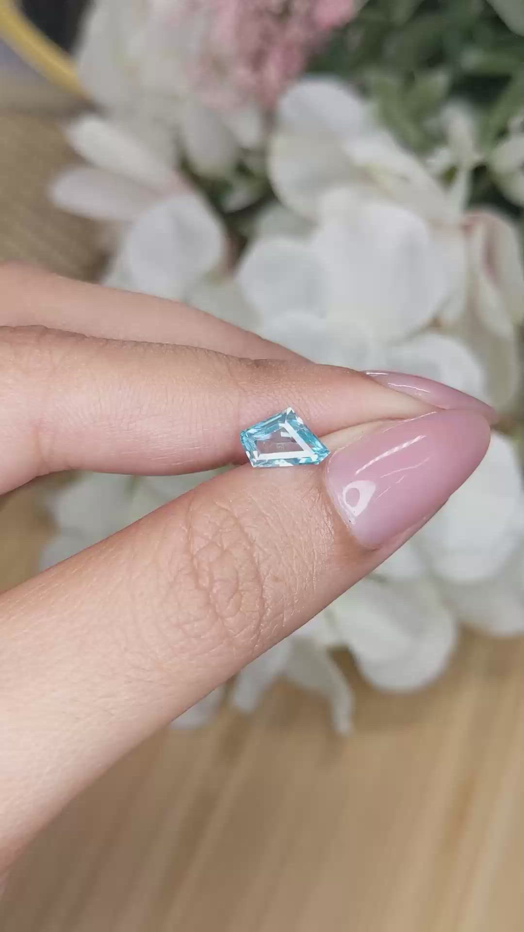 1.29 Ct. Greenish Blue Zircon from Ceylon (Sri Lanka) Size Video