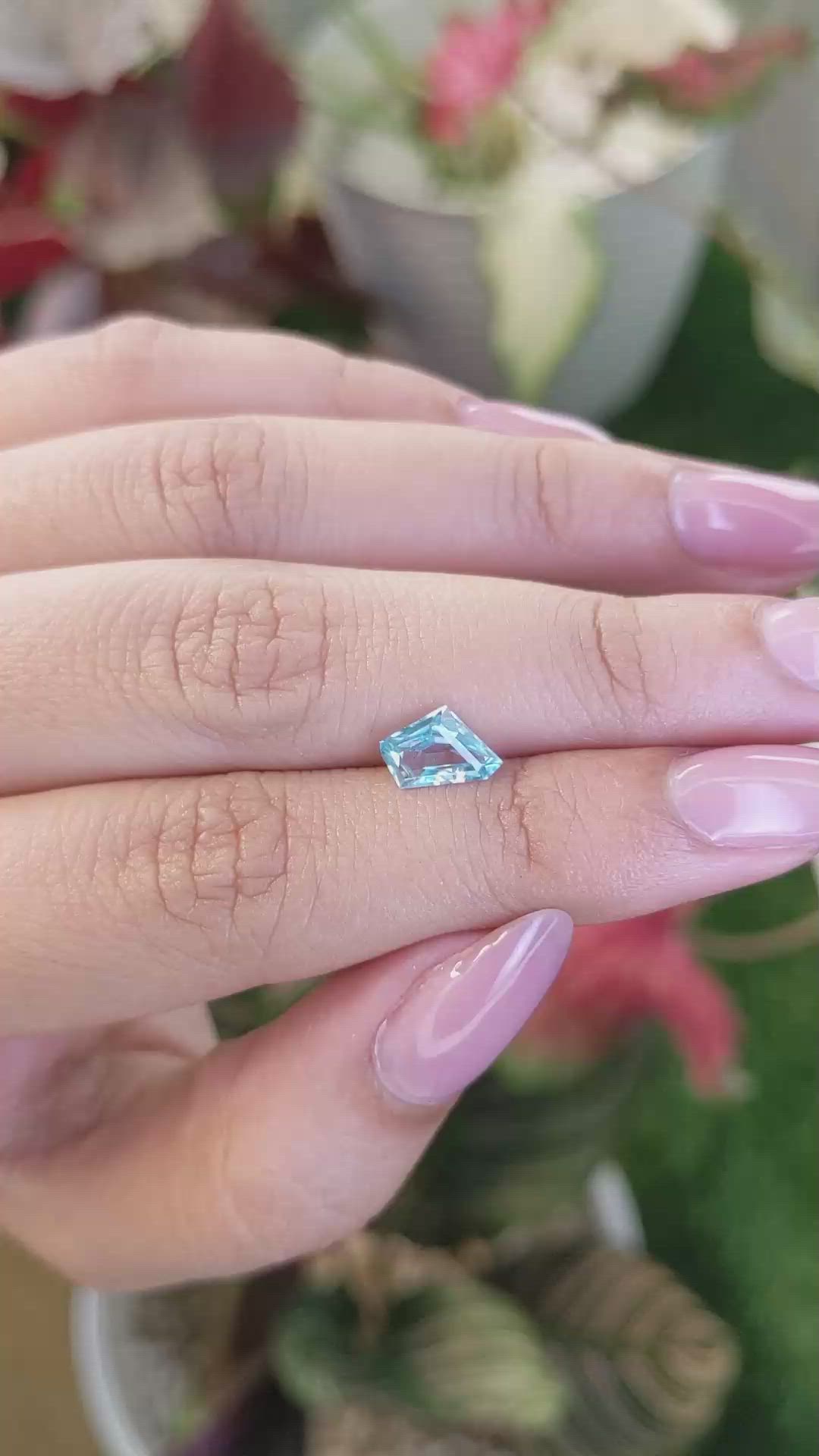 1.29 Ct. Greenish Blue Zircon from Ceylon (Sri Lanka) Size Video