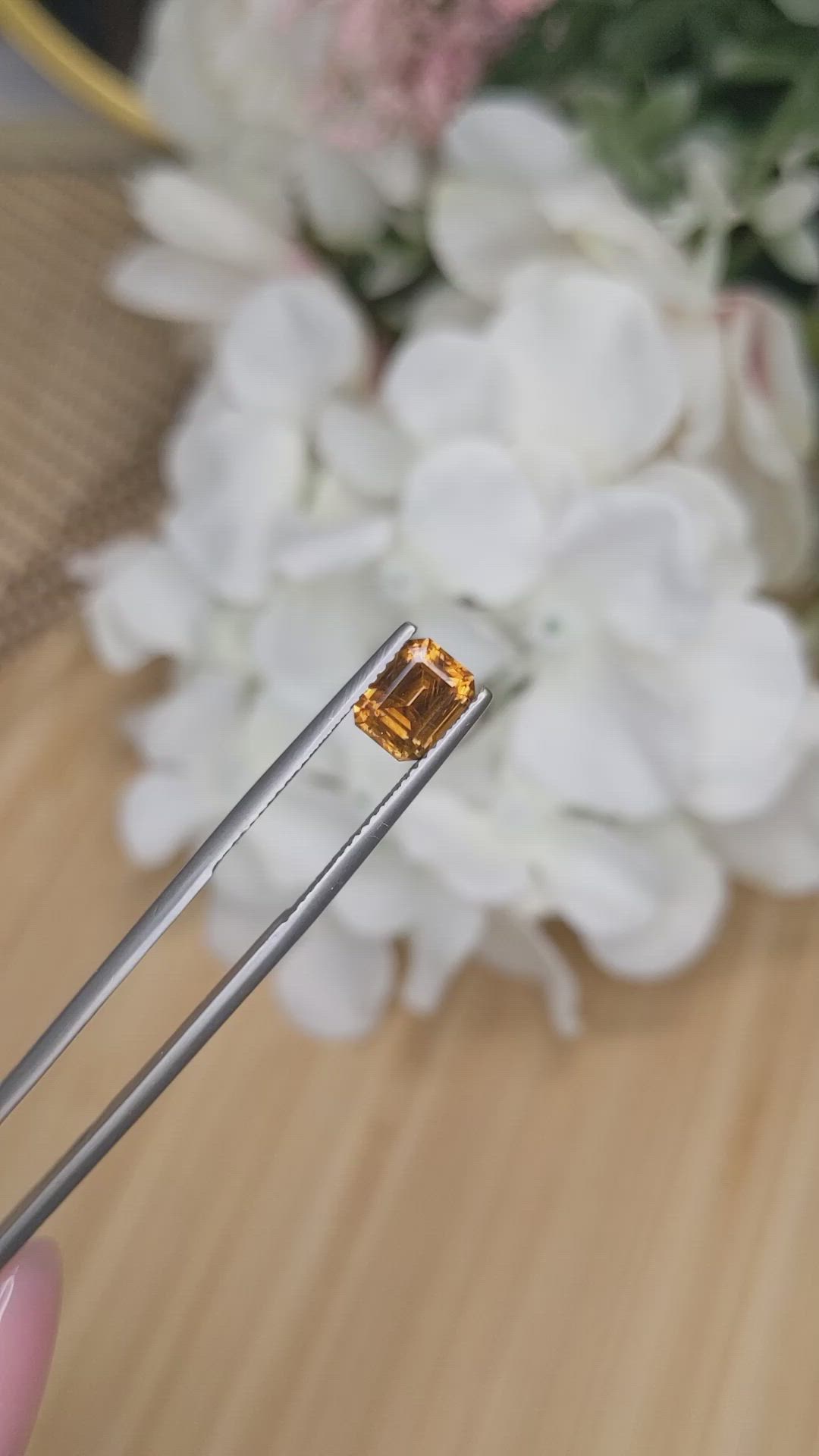 1.76 Ct. Yellowish Brown Chrysoberyl from Ceylon (Sri Lanka) Size Video