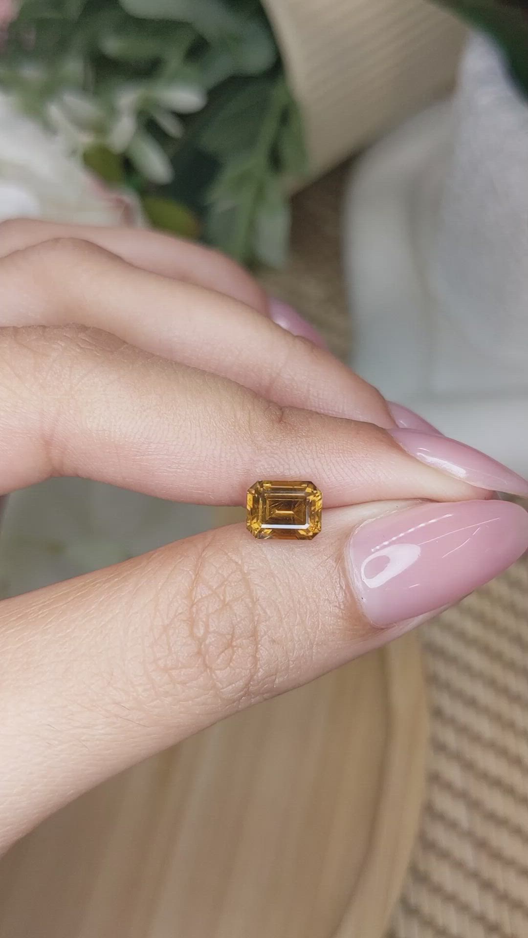 1.76 Ct. Yellowish Brown Chrysoberyl from Ceylon (Sri Lanka) Size Video