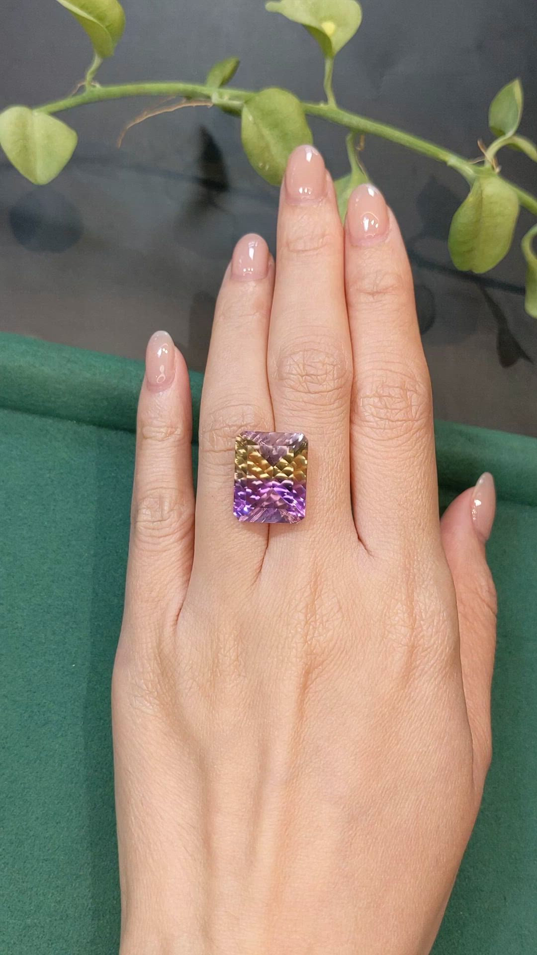 13.96 Ct. Bi Color Ametrine from Bolivia Size Video
