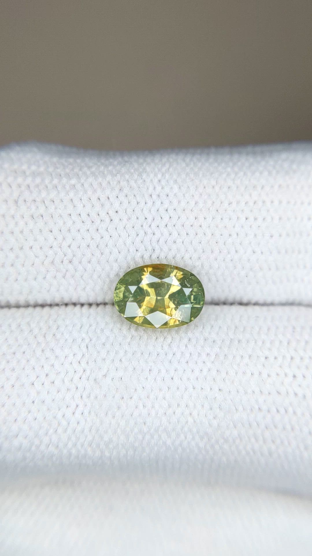 1.82 Ct. Yellowish Green Zircon from Ceylon (Sri Lanka) Size Video