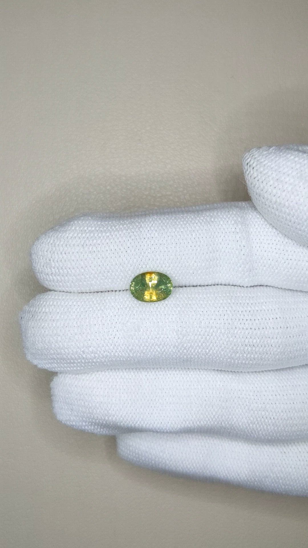 1.82 Ct. Yellowish Green Zircon from Ceylon (Sri Lanka) Size Video