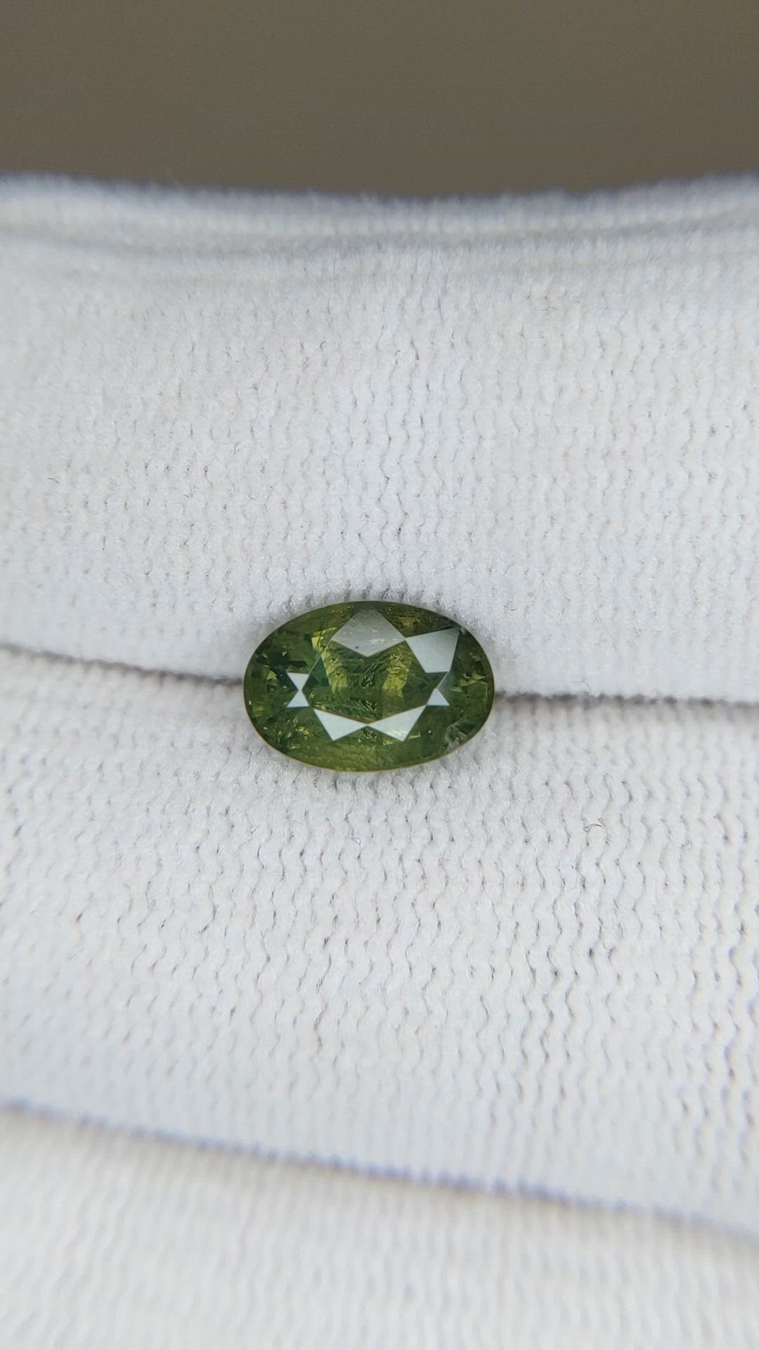 2.07 Ct. Green Zircon from Ceylon (Sri Lanka) Size Video