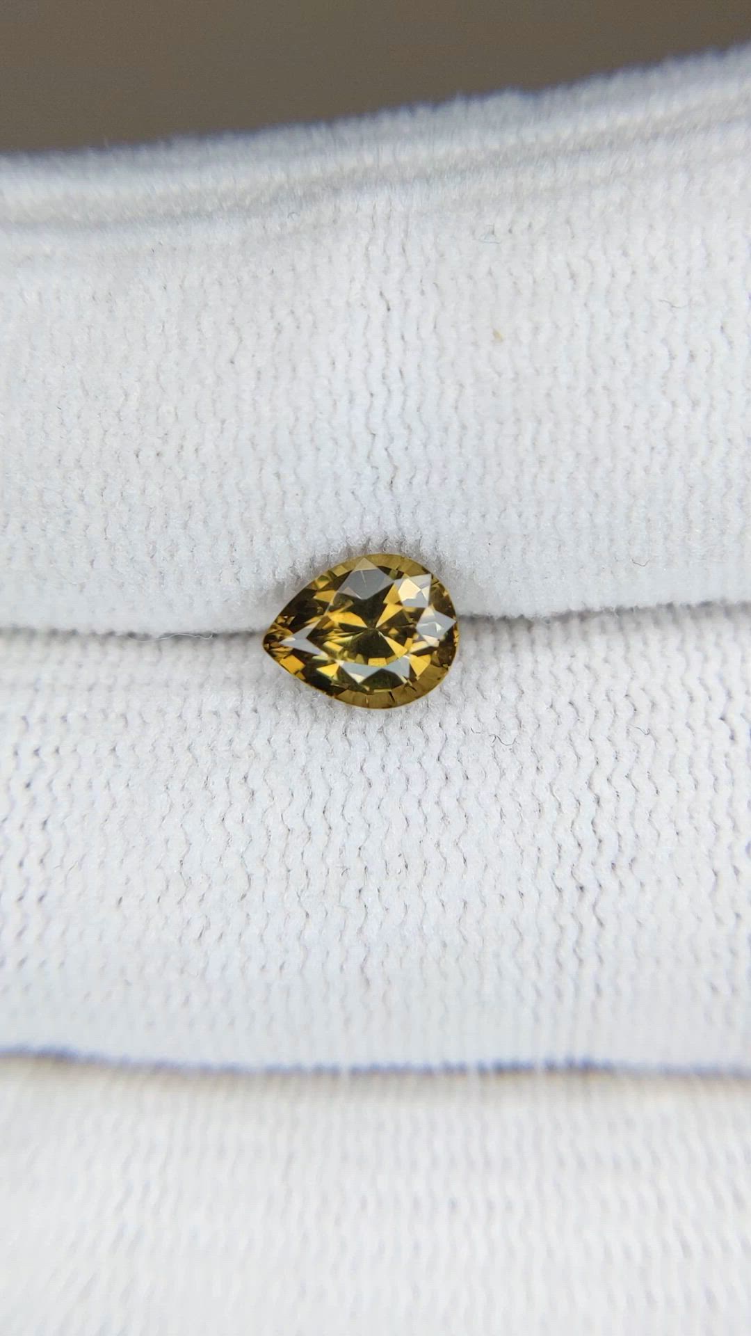 1.13 Ct. Yellowish Brown Zircon from Ceylon (Sri Lanka) Size Video