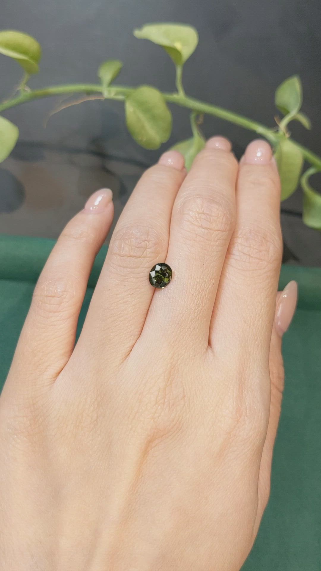 1.15 Ct. Green Zircon from Ceylon (Sri Lanka) Size Video