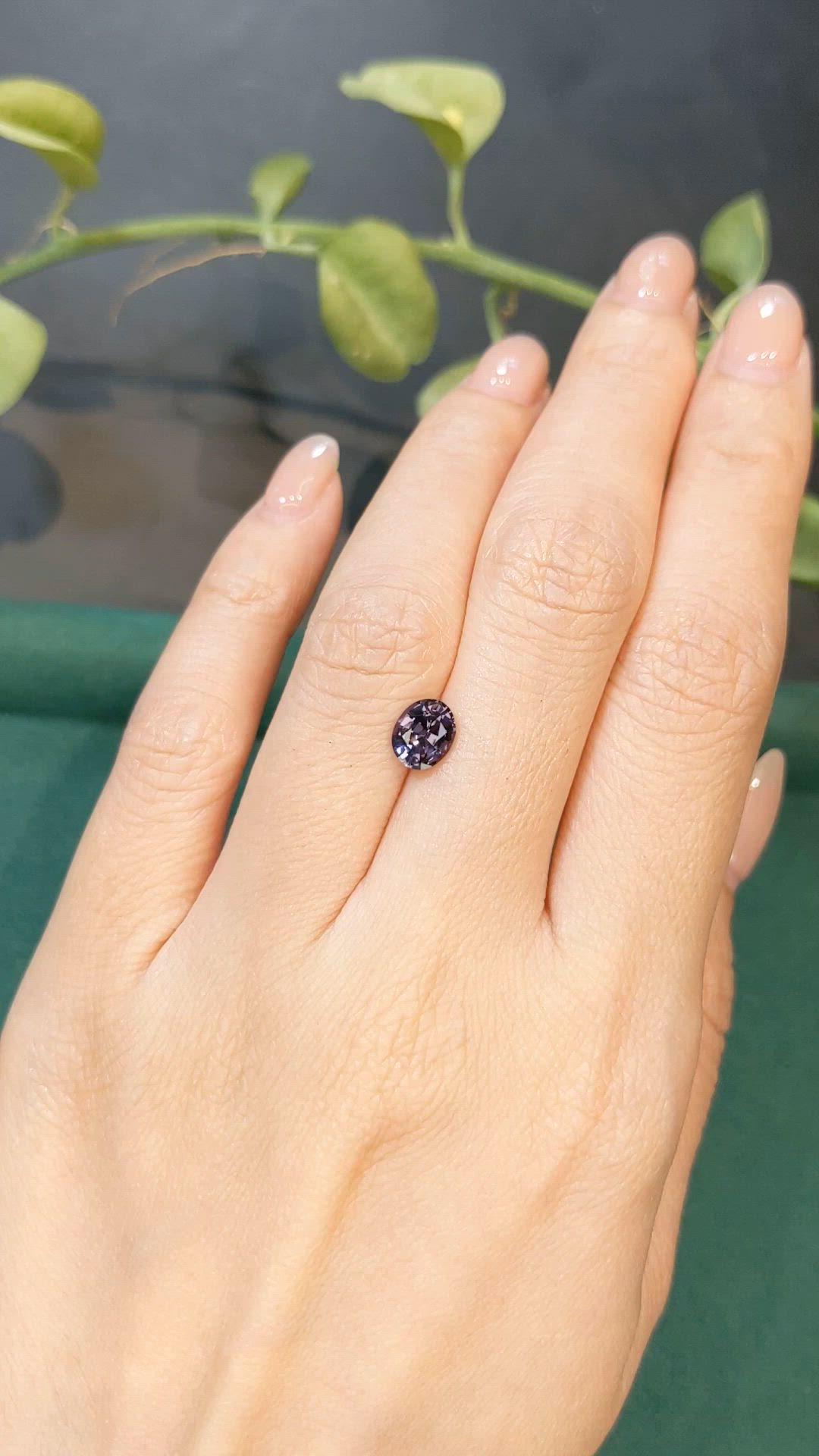 1.03 Ct. Purple Spinel from Ceylon (Sri Lanka) Size Video
