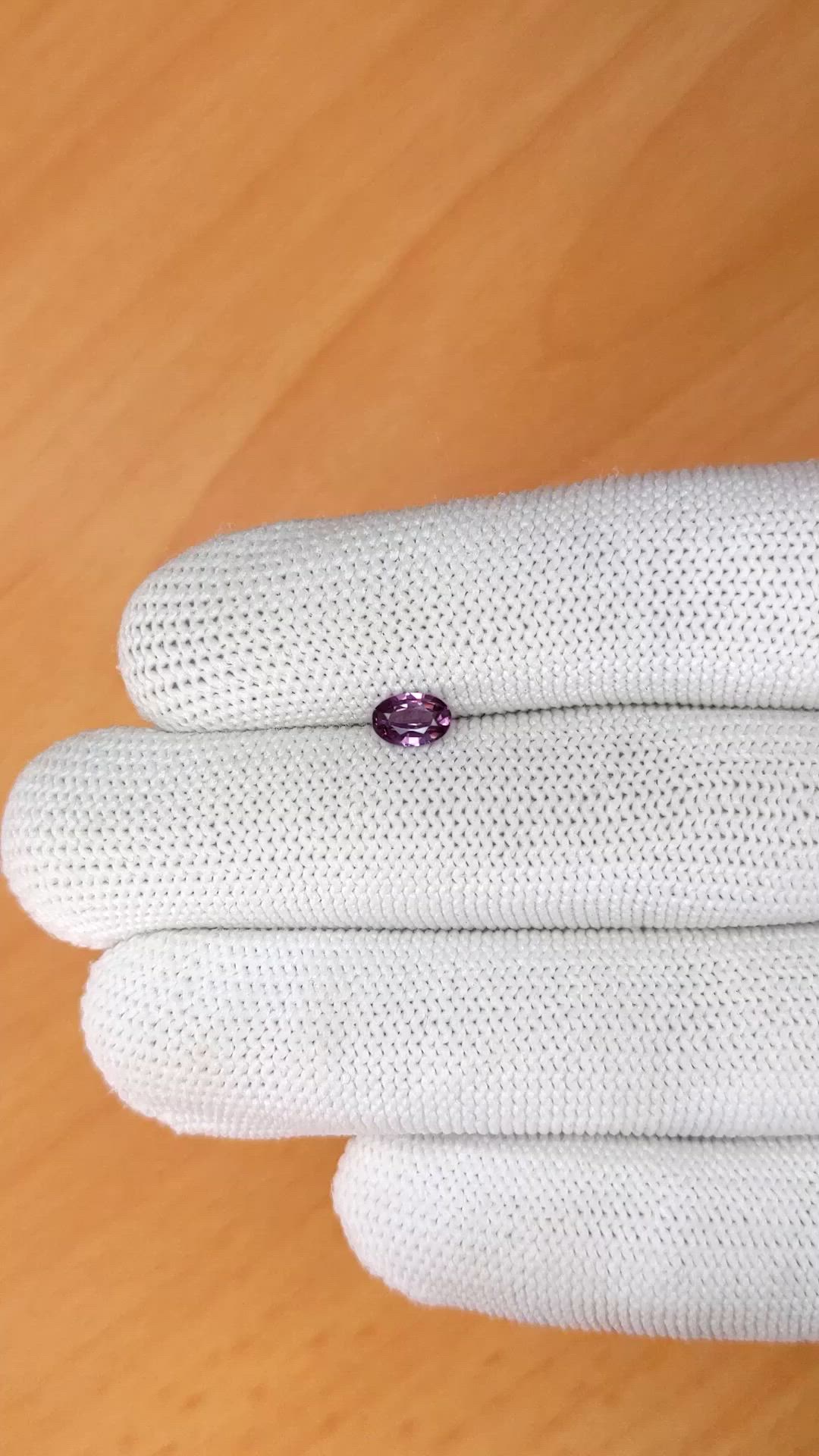0.43 Ct. Pinkish Purple Spinel from Ceylon (Sri Lanka) Size Video