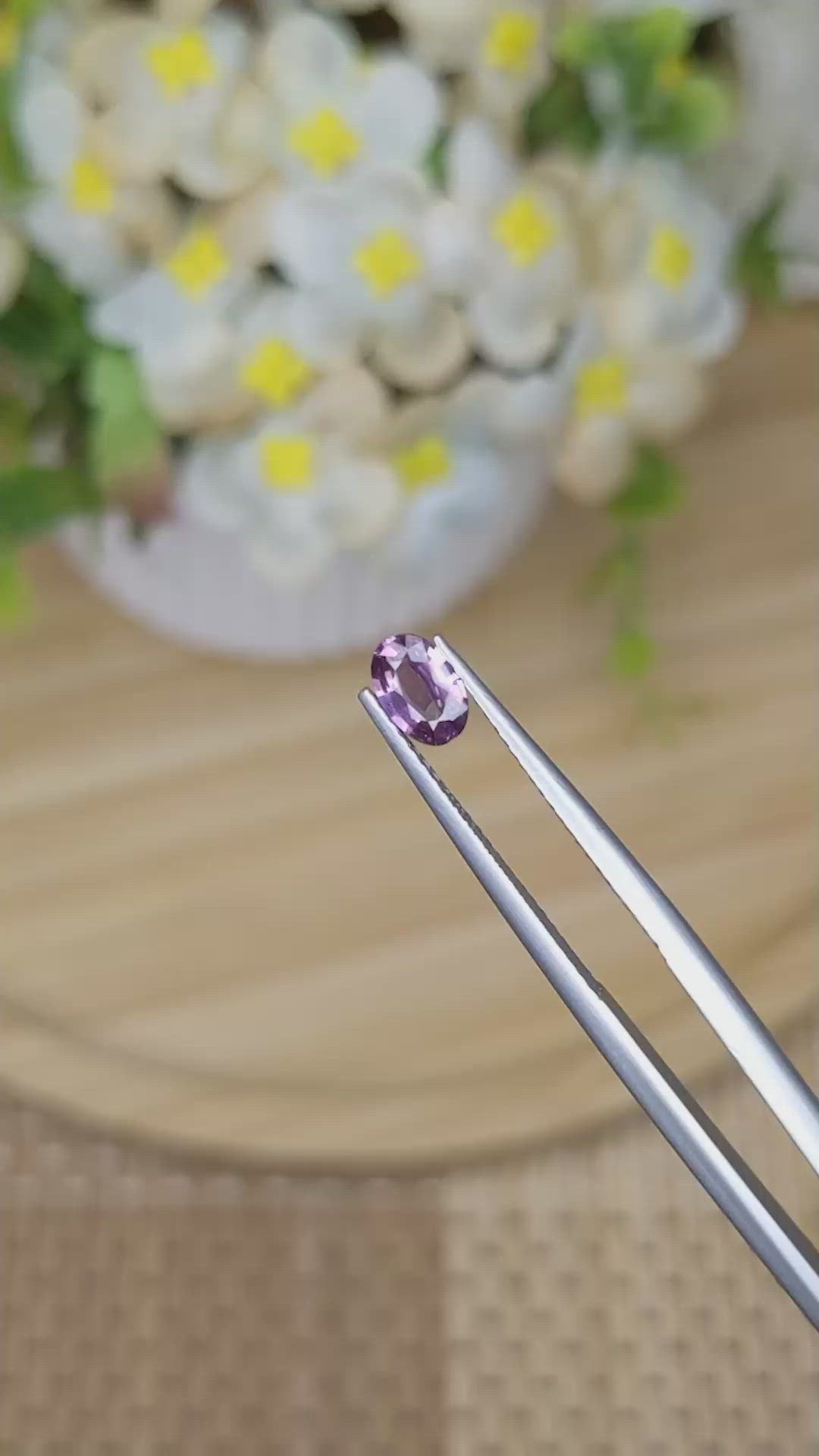 0.43 Ct. Pinkish Purple Spinel from Ceylon (Sri Lanka) Size Video