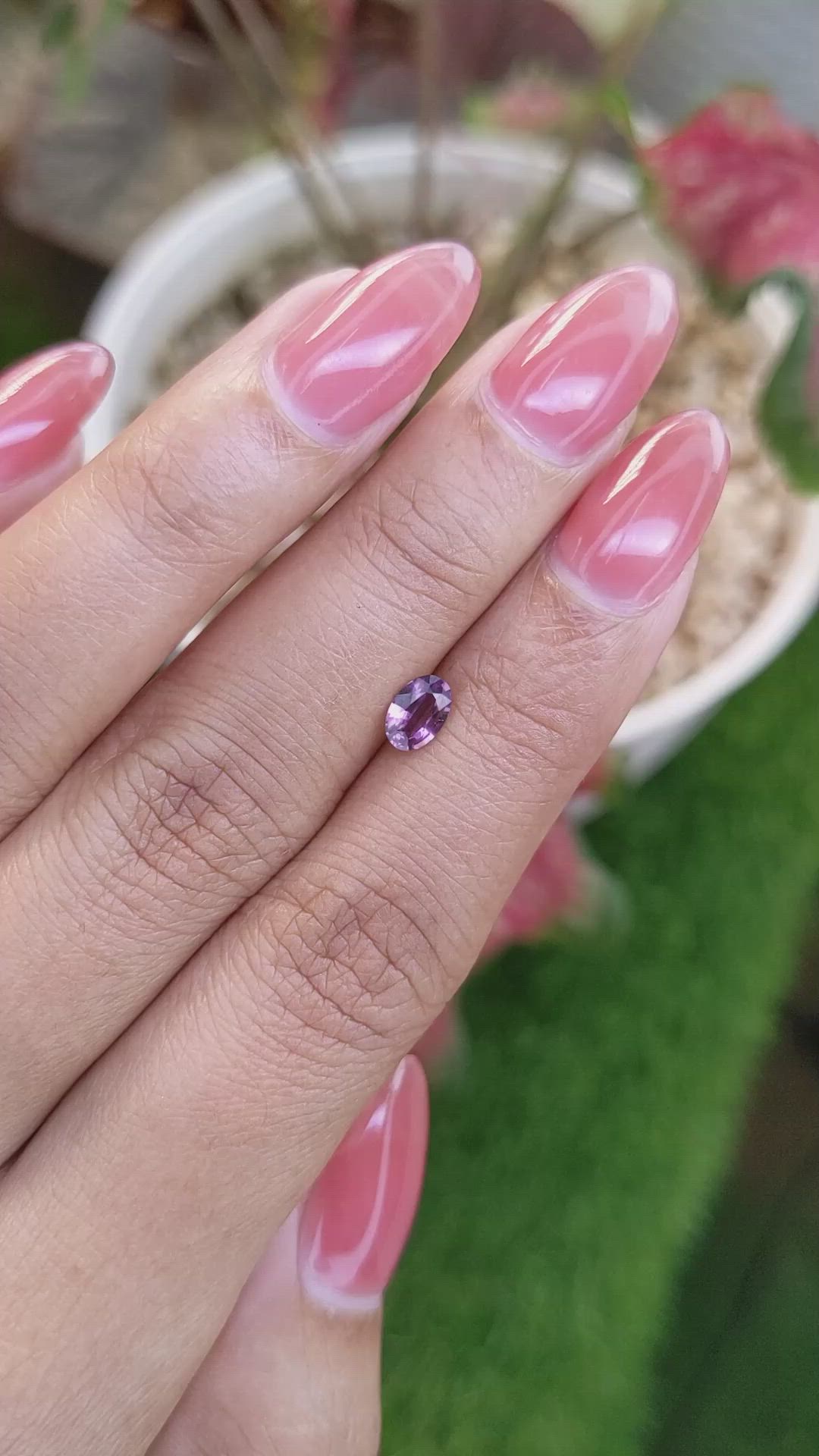 0.43 Ct. Pinkish Purple Spinel from Ceylon (Sri Lanka) Size Video