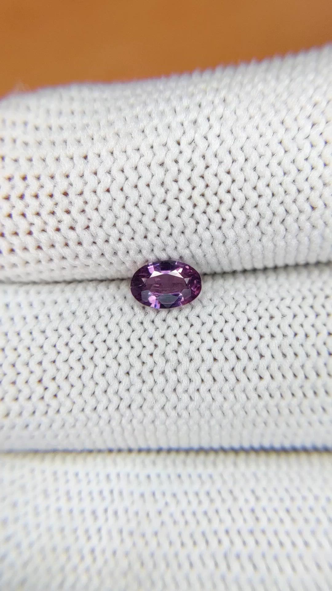 0.43 Ct. Pinkish Purple Spinel from Ceylon (Sri Lanka) Size Video