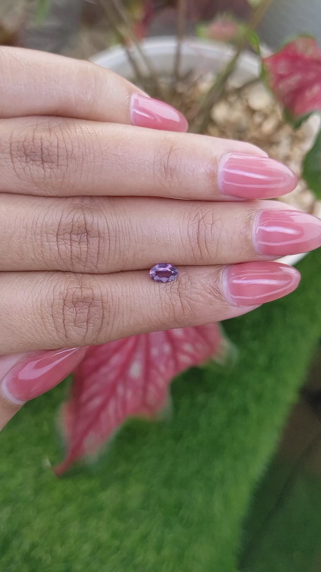 0.43 Ct. Pinkish Purple Spinel from Ceylon (Sri Lanka) Size Video