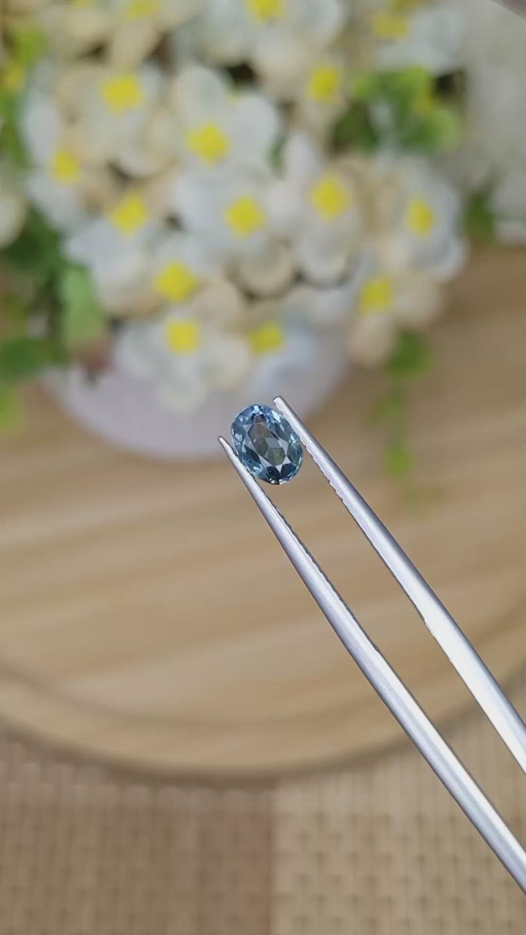 0.70 Ct. Greenish Blue Spinel from Ceylon (Sri Lanka) Size Video