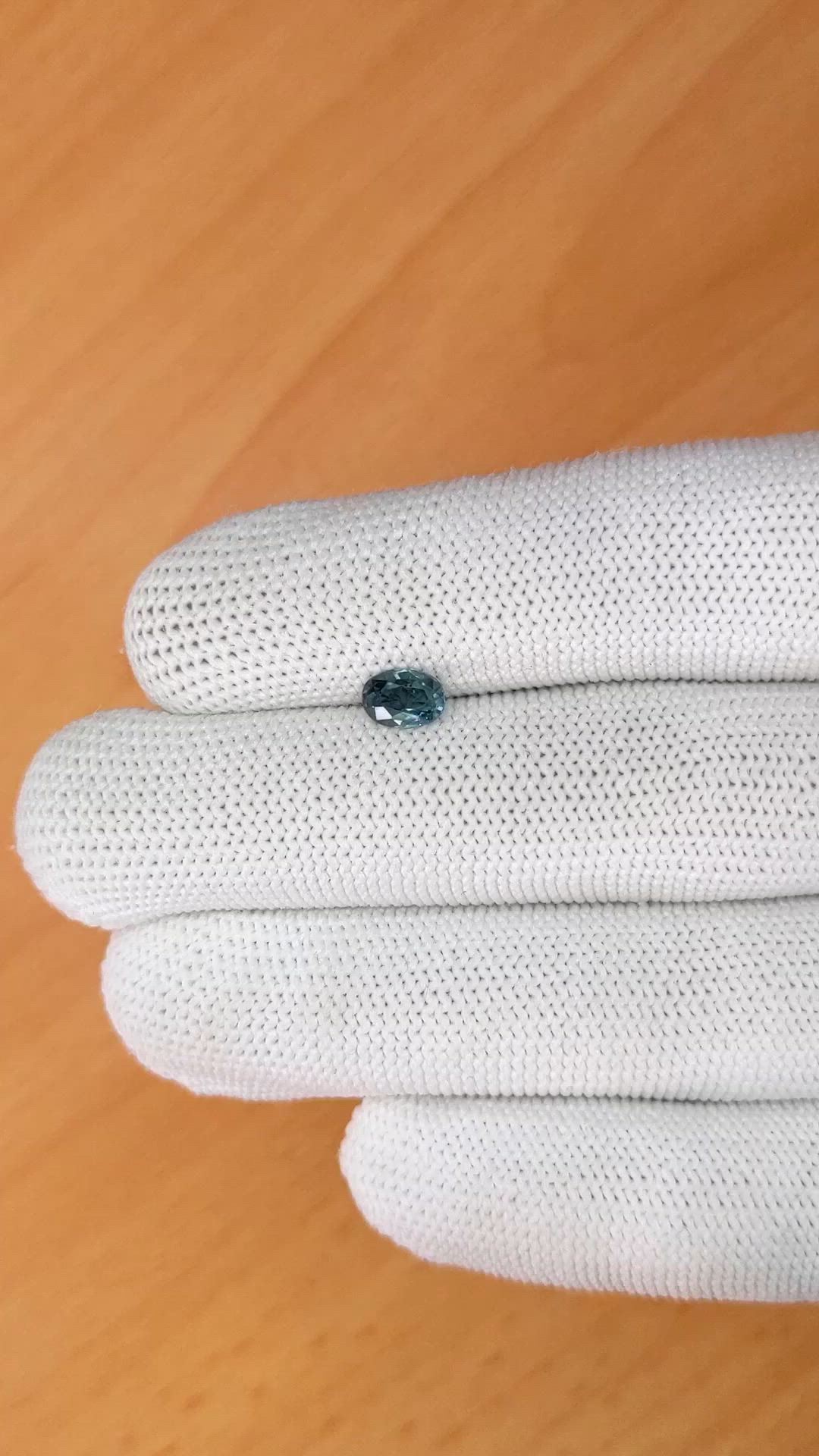 0.70 Ct. Greenish Blue Spinel from Ceylon (Sri Lanka) Size Video