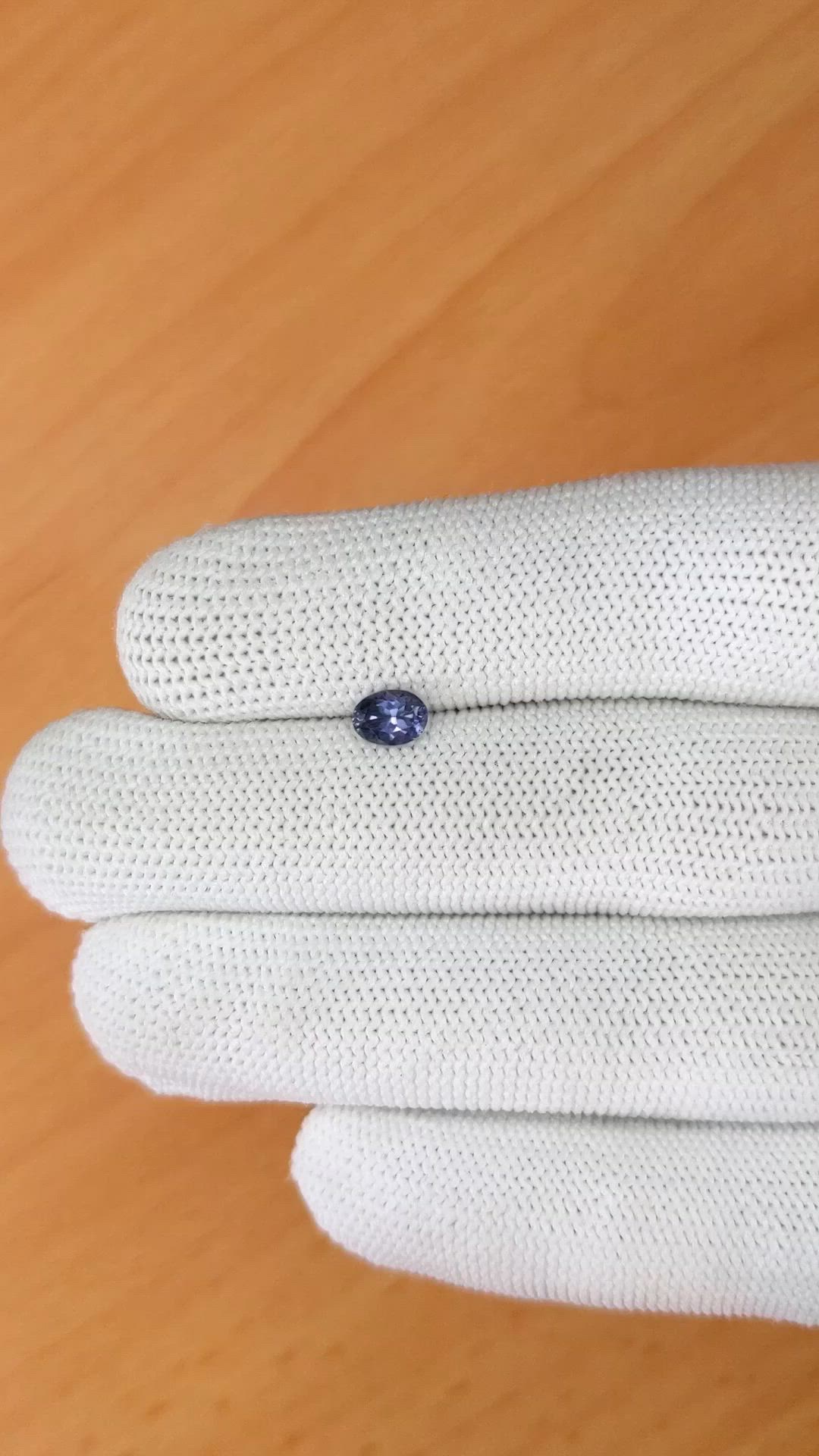 0.59 Ct. Purple Spinel from Ceylon (Sri Lanka) Size Video