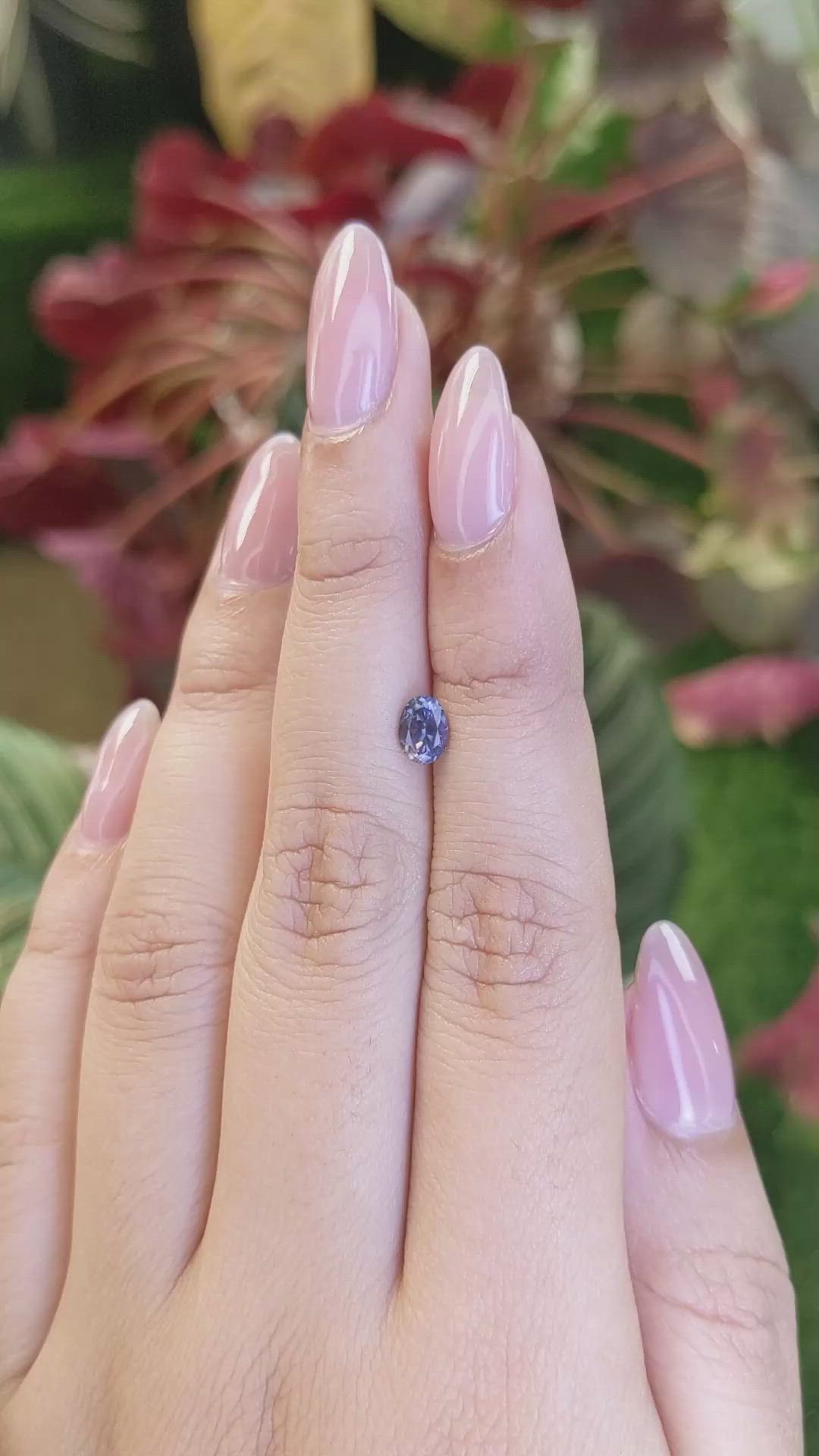 0.59 Ct. Purple Spinel from Ceylon (Sri Lanka) Size Video