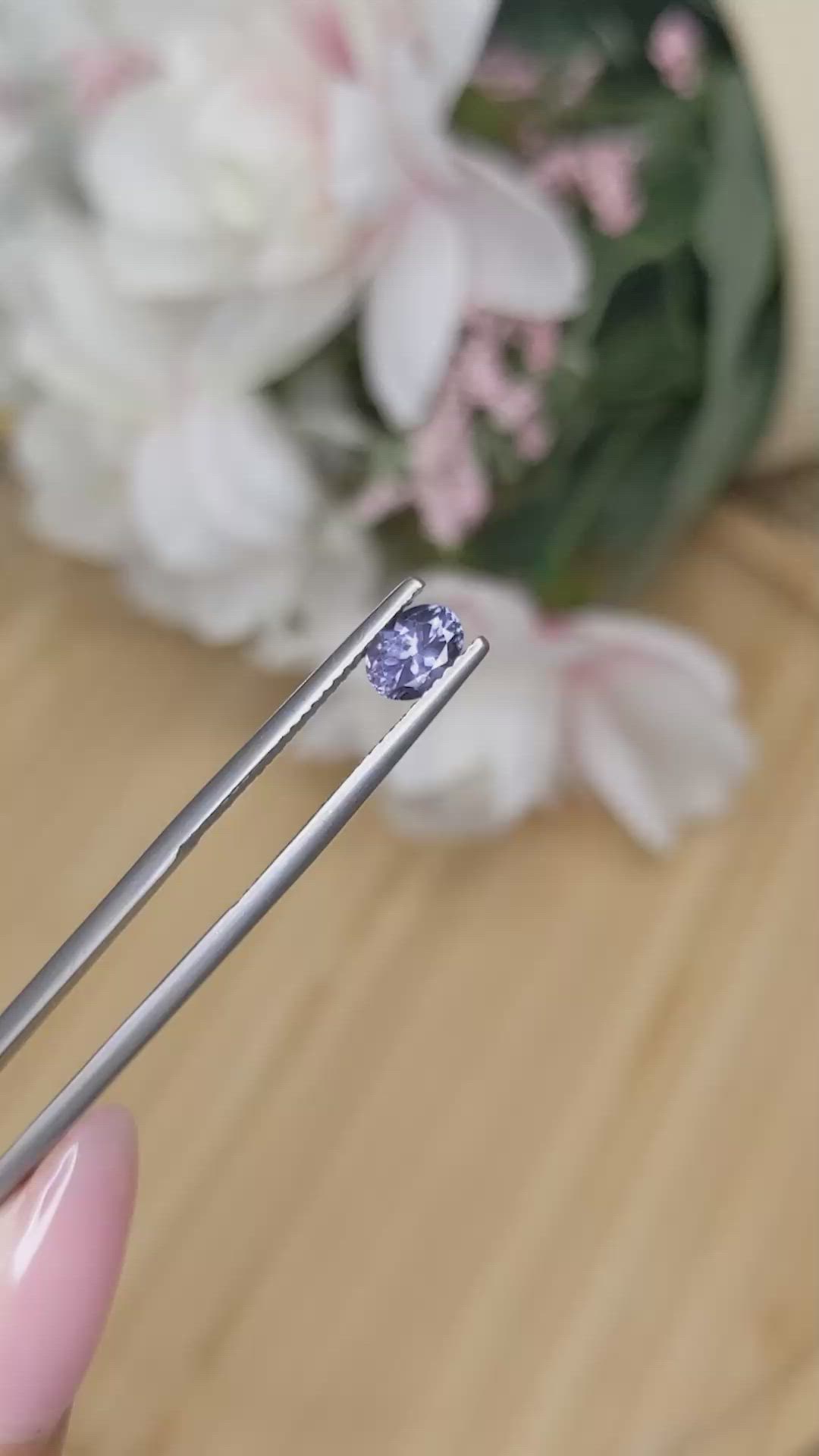 0.59 Ct. Purple Spinel from Ceylon (Sri Lanka) Size Video