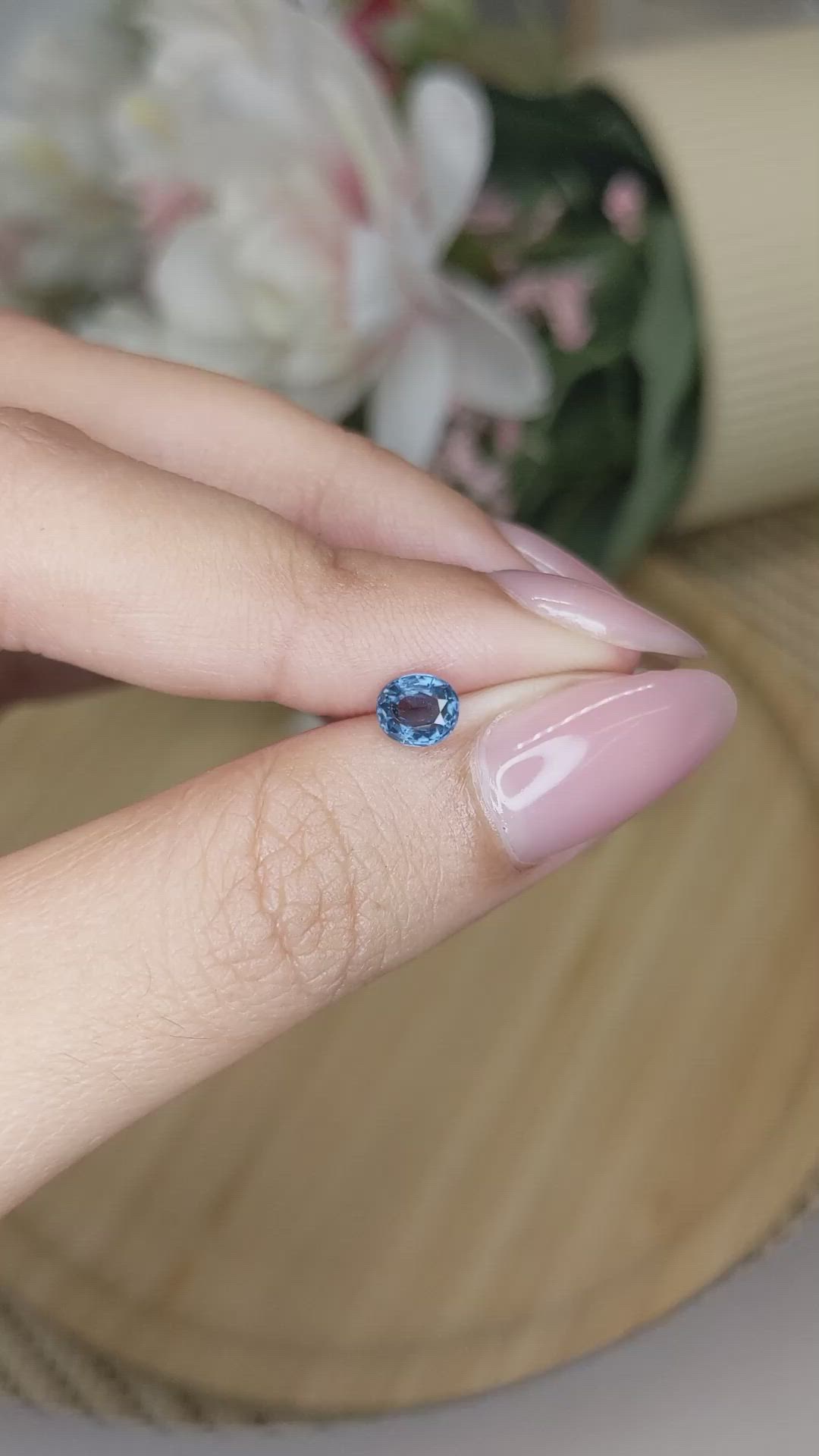 0.61 Ct. Blue Spinel from Ceylon (Sri Lanka) Size Video