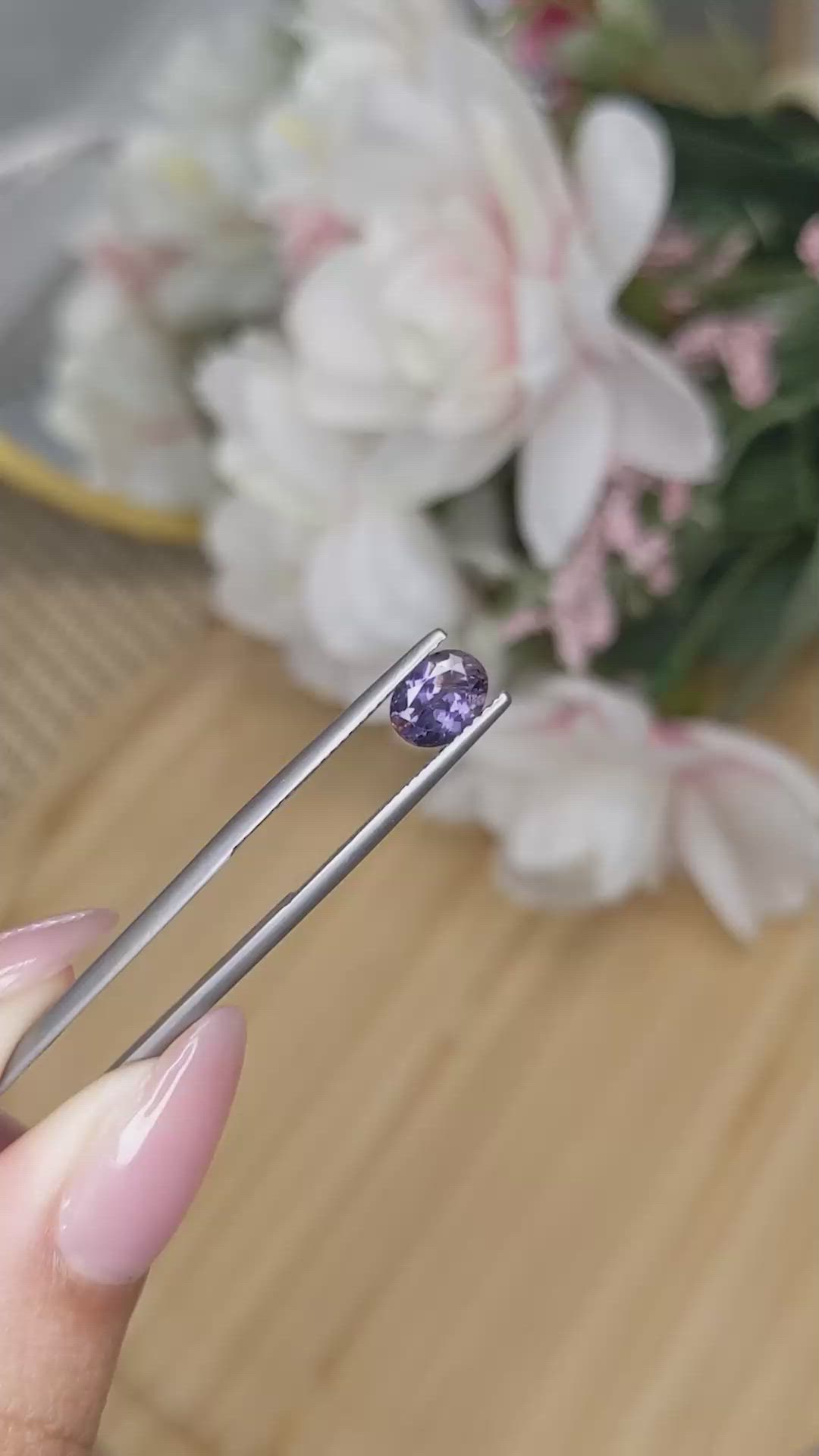 0.99 Ct. Purple Spinel from Ceylon (Sri Lanka) Size Video