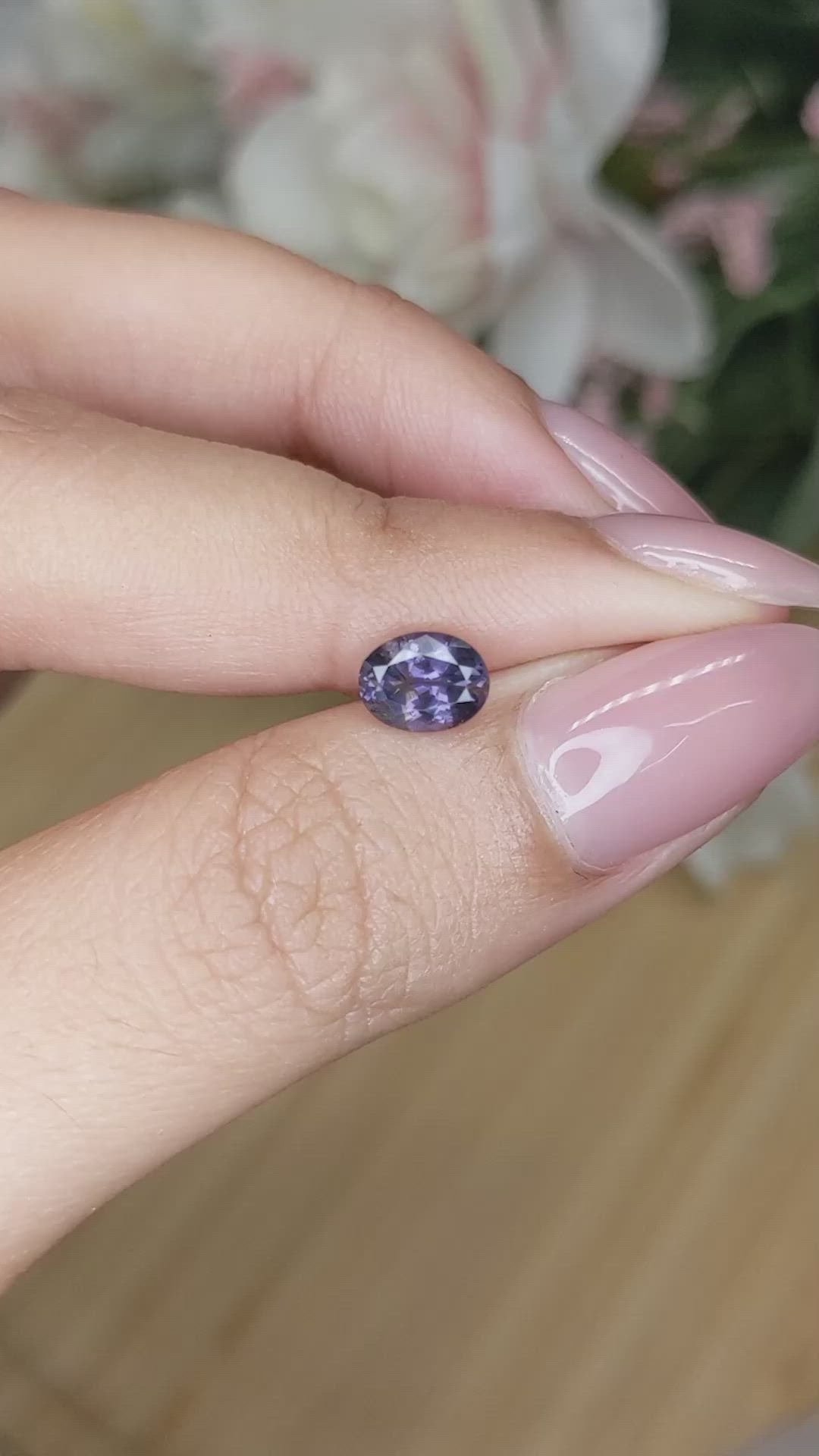 0.99 Ct. Purple Spinel from Ceylon (Sri Lanka) Size Video