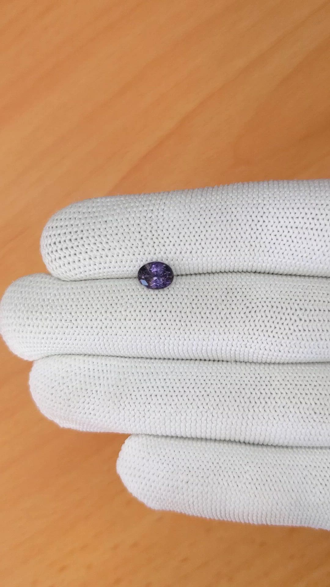 0.99 Ct. Purple Spinel from Ceylon (Sri Lanka) Size Video