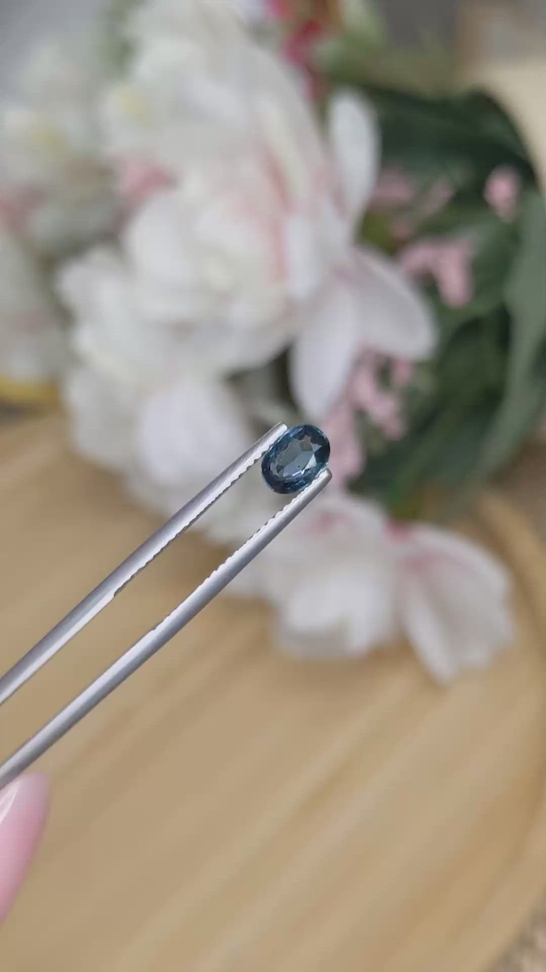 0.64 Ct. Greenish Blue Spinel from Ceylon (Sri Lanka) Size Video
