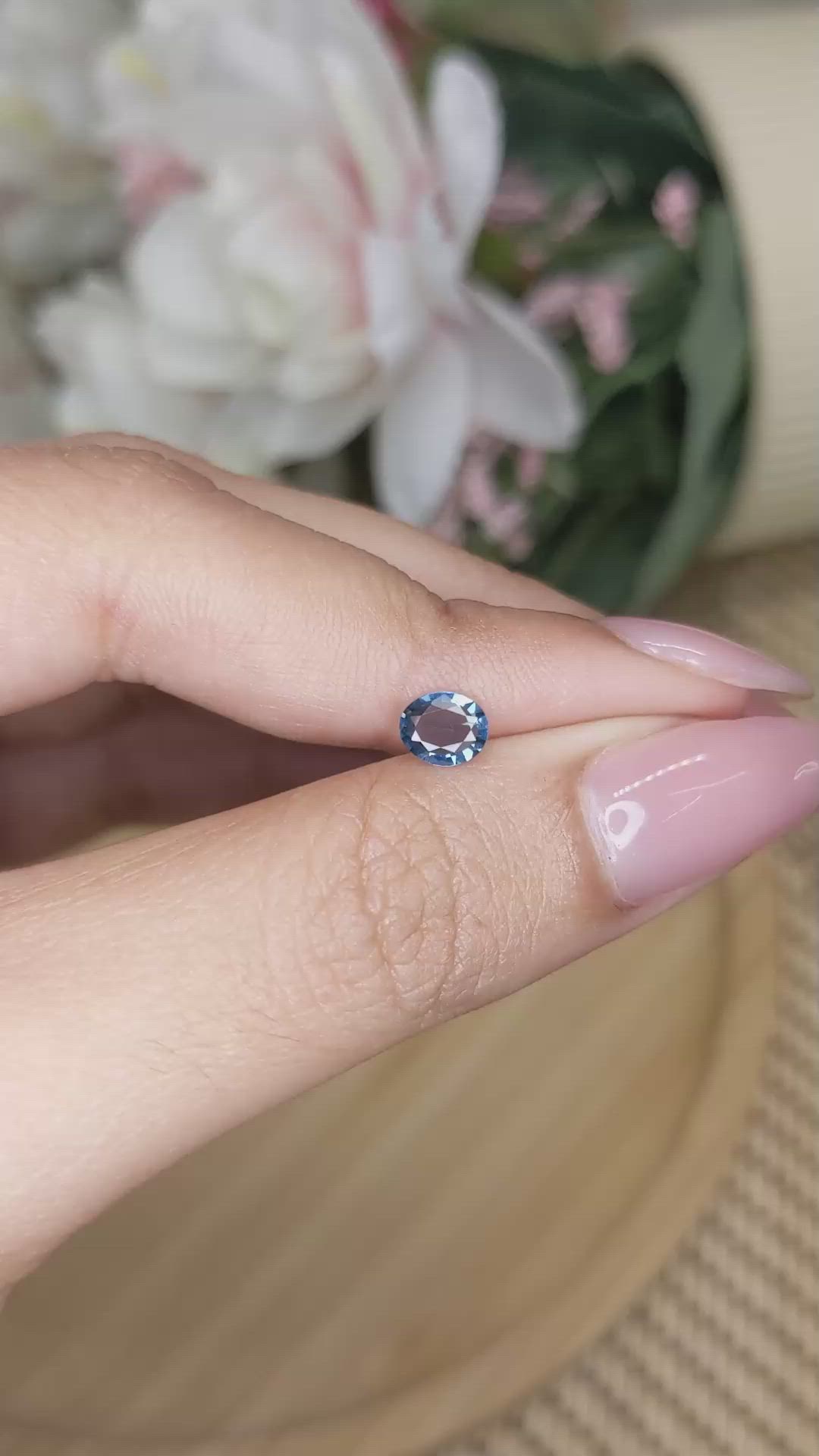 0.45 Ct. Blue Spinel from Ceylon (Sri Lanka) Size Video