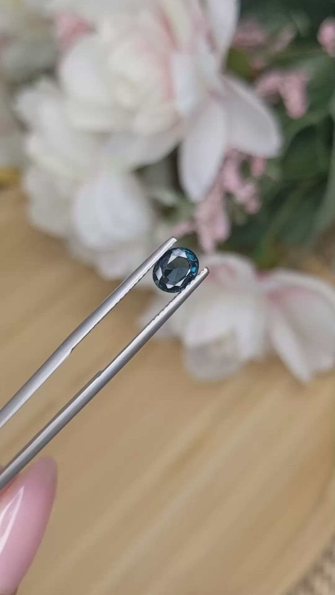 0.67 Ct. Greenish Blue Spinel from Ceylon (Sri Lanka) Size Video