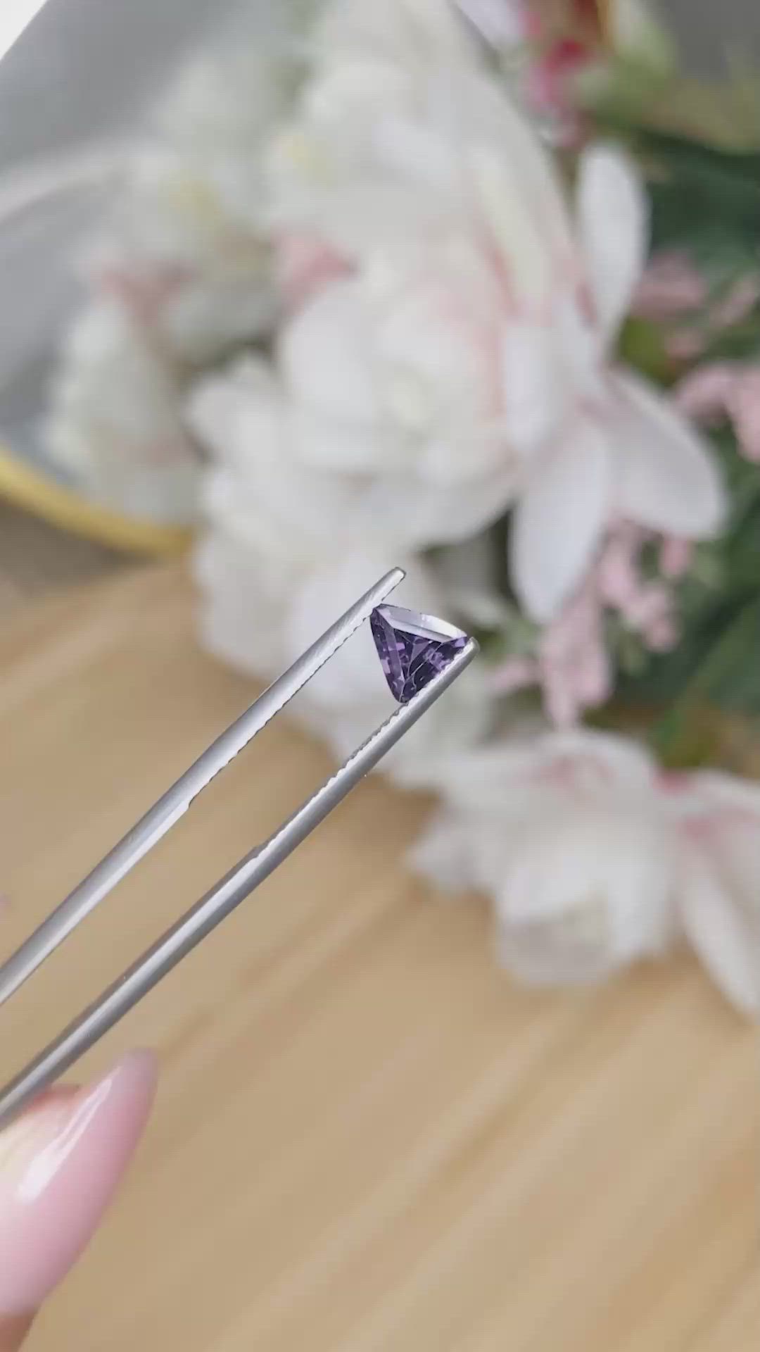 0.63 Ct. Pinkish Purple Spinel from Ceylon (Sri Lanka) Size Video